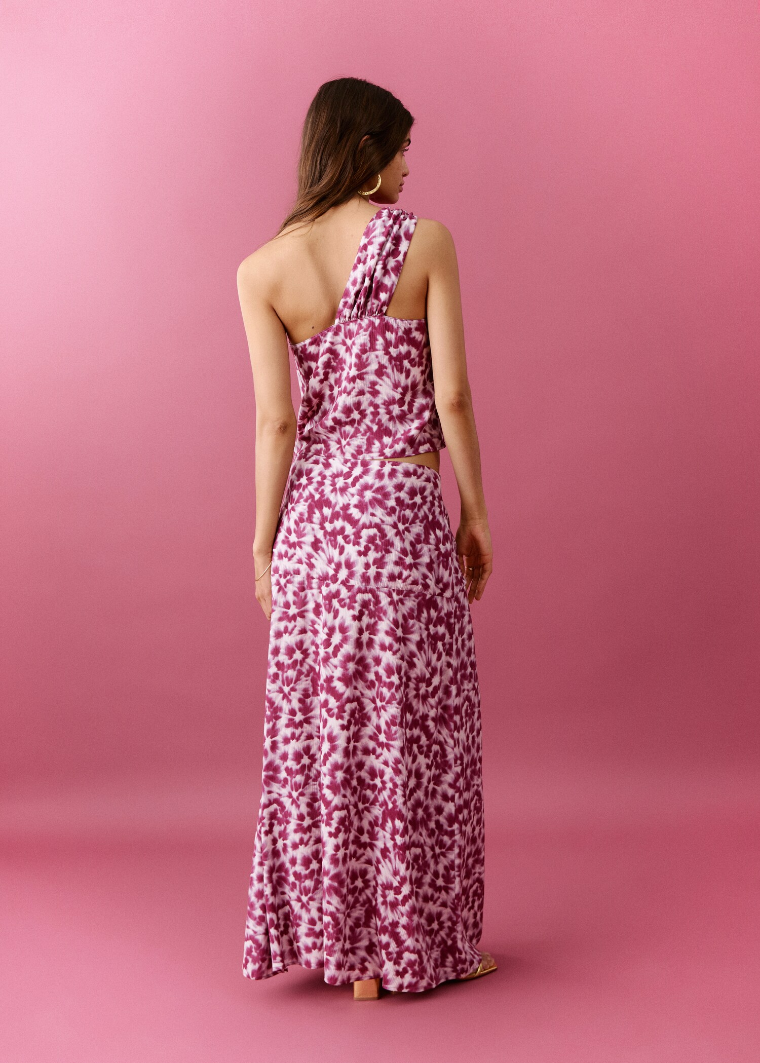 Gathered waist print skirt - Reverse of the article