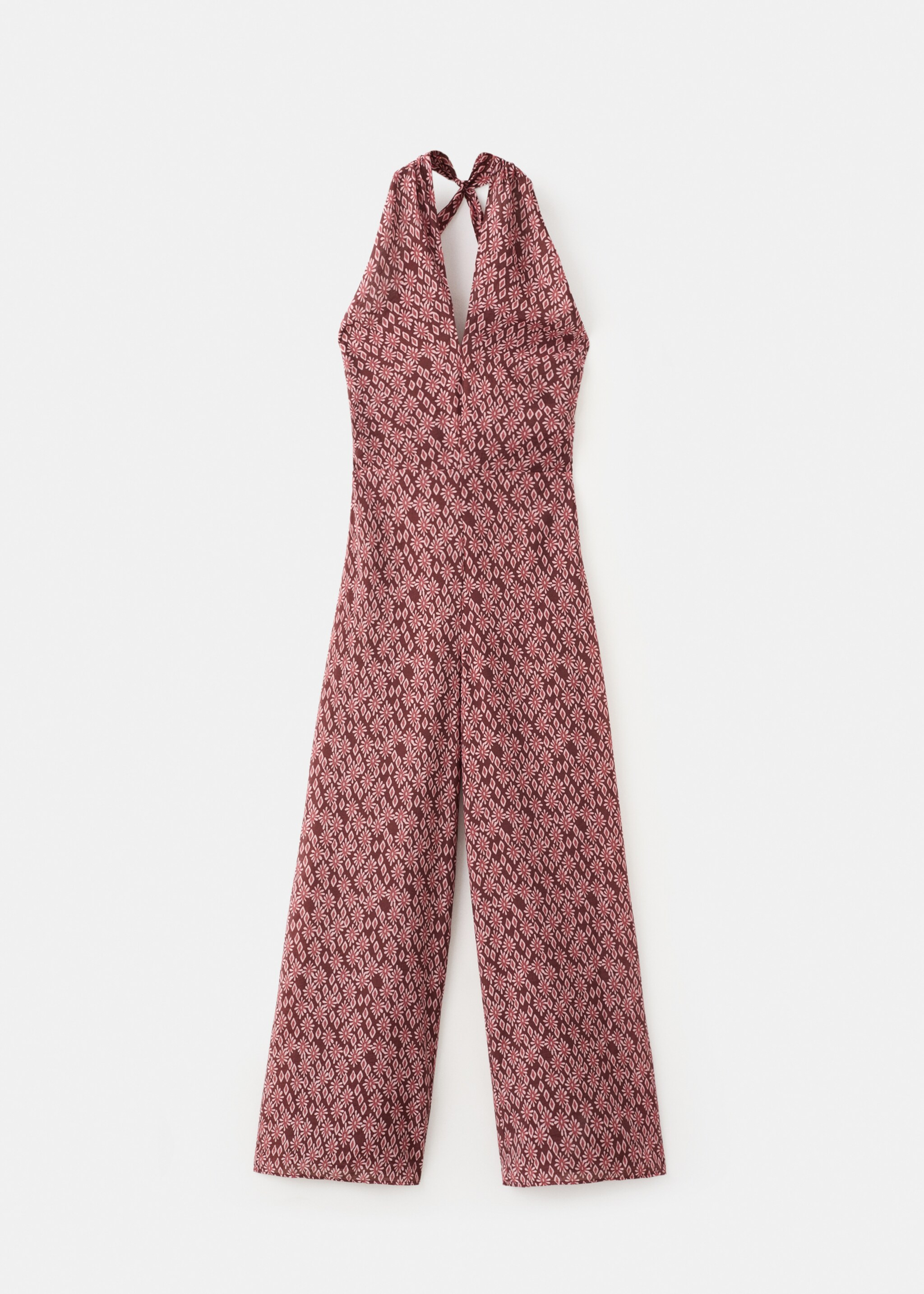 Floral print jumpsuit - Article without model, Red. Ref: 27095810-00.