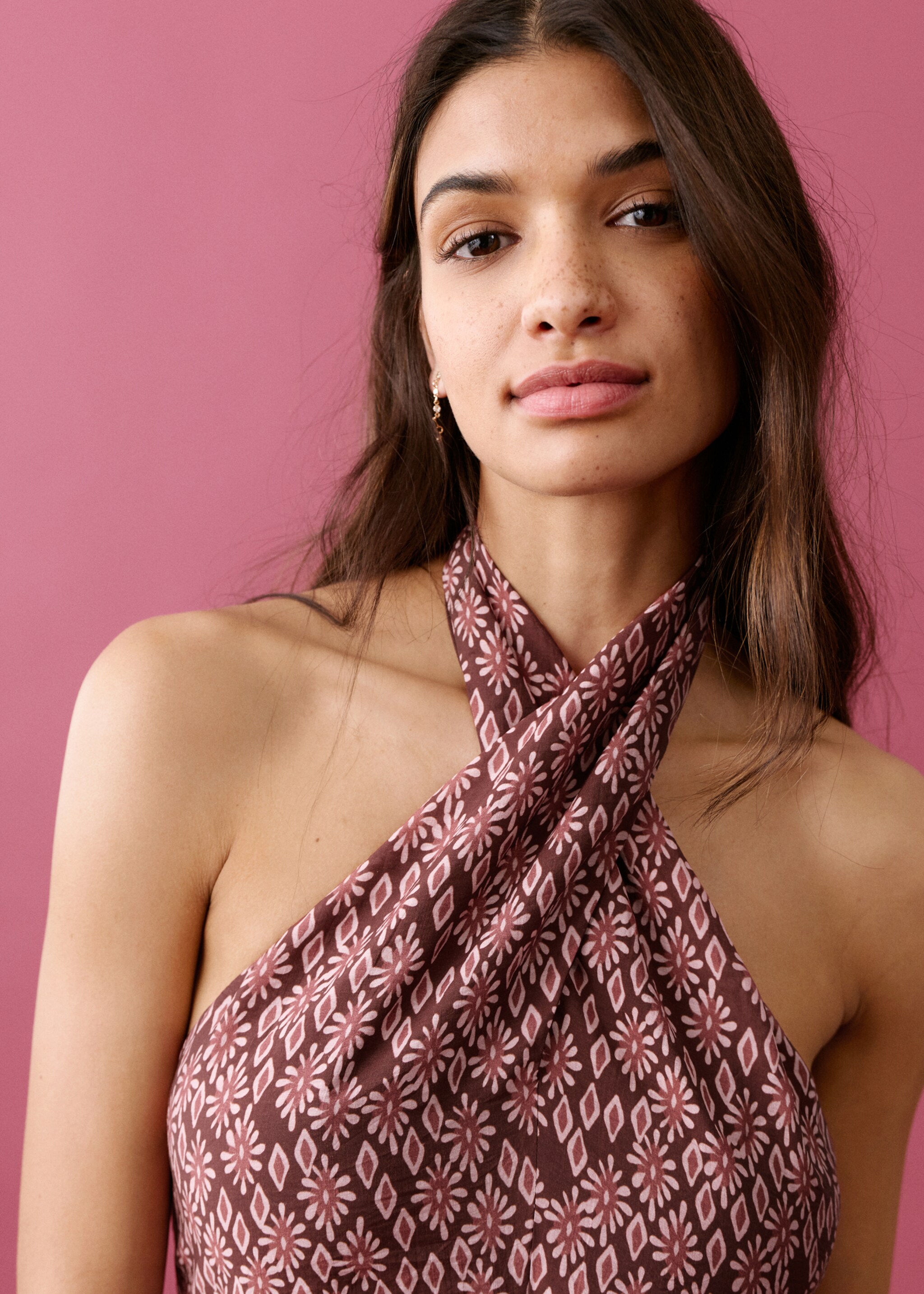 Комбинезон с цветочным принтом - Деталь изделия 1, Красный. Ref: 27095810-00.