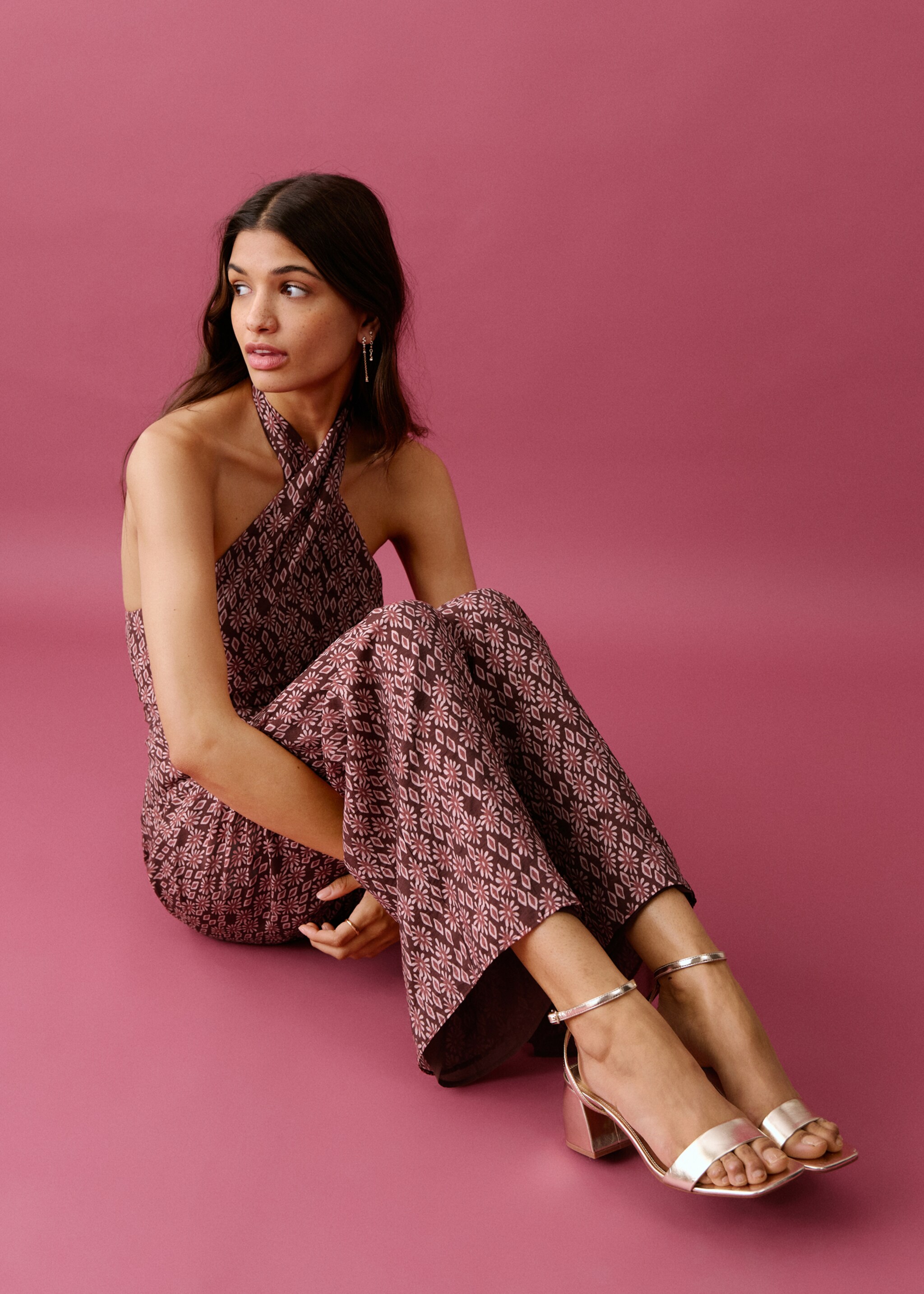 Комбинезон с цветочным принтом - Деталь изделия 2, Красный. Ref: 27095810-00.