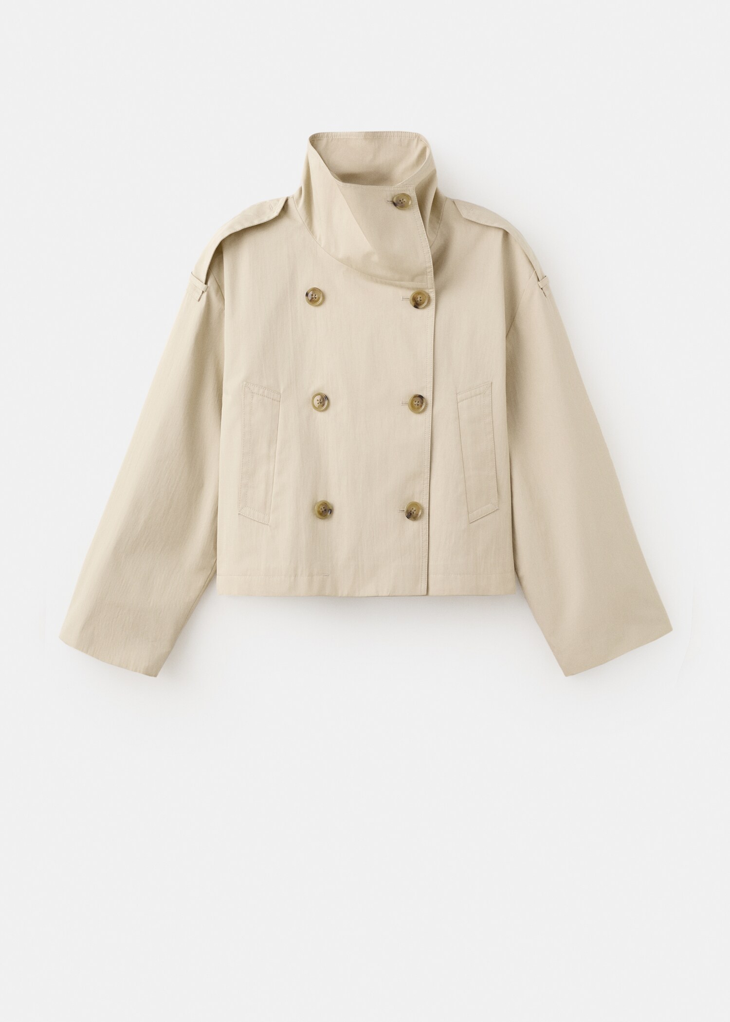Double-breasted cropped trench coat - Article without model