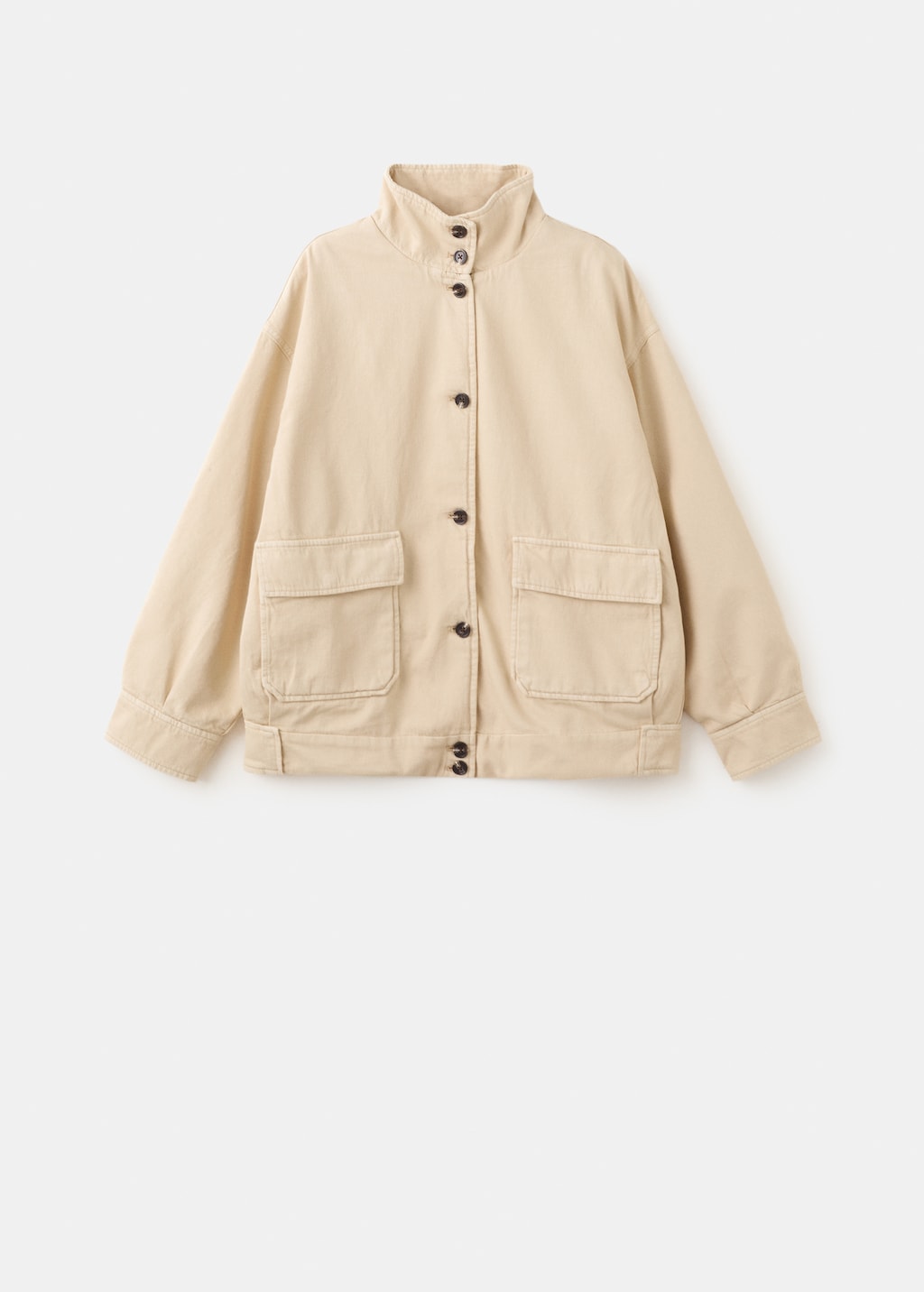 Denim parka with a stand-up collar - image 2