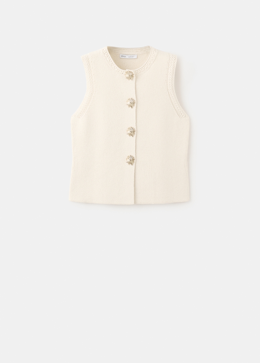 Knitted waistcoat with contrast piping - image 2