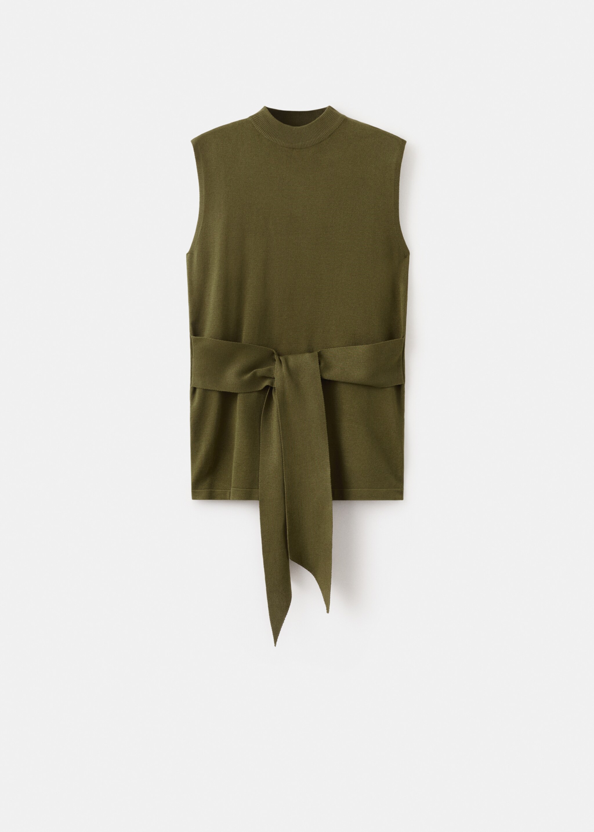 Knitted belt vest - Article without model, Khaki. Ref: 27095820-00.