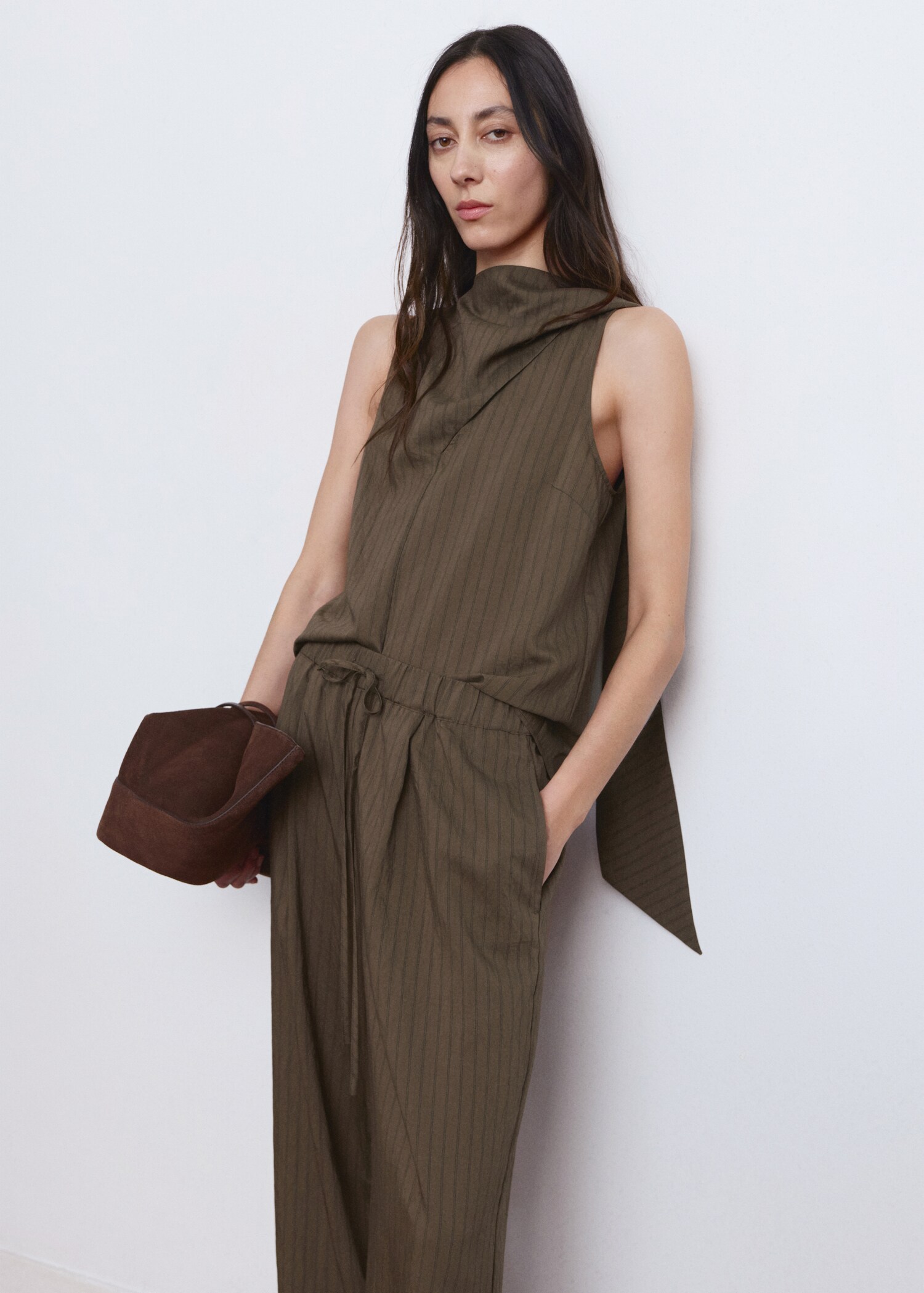 Striped scarf top - Medium plane