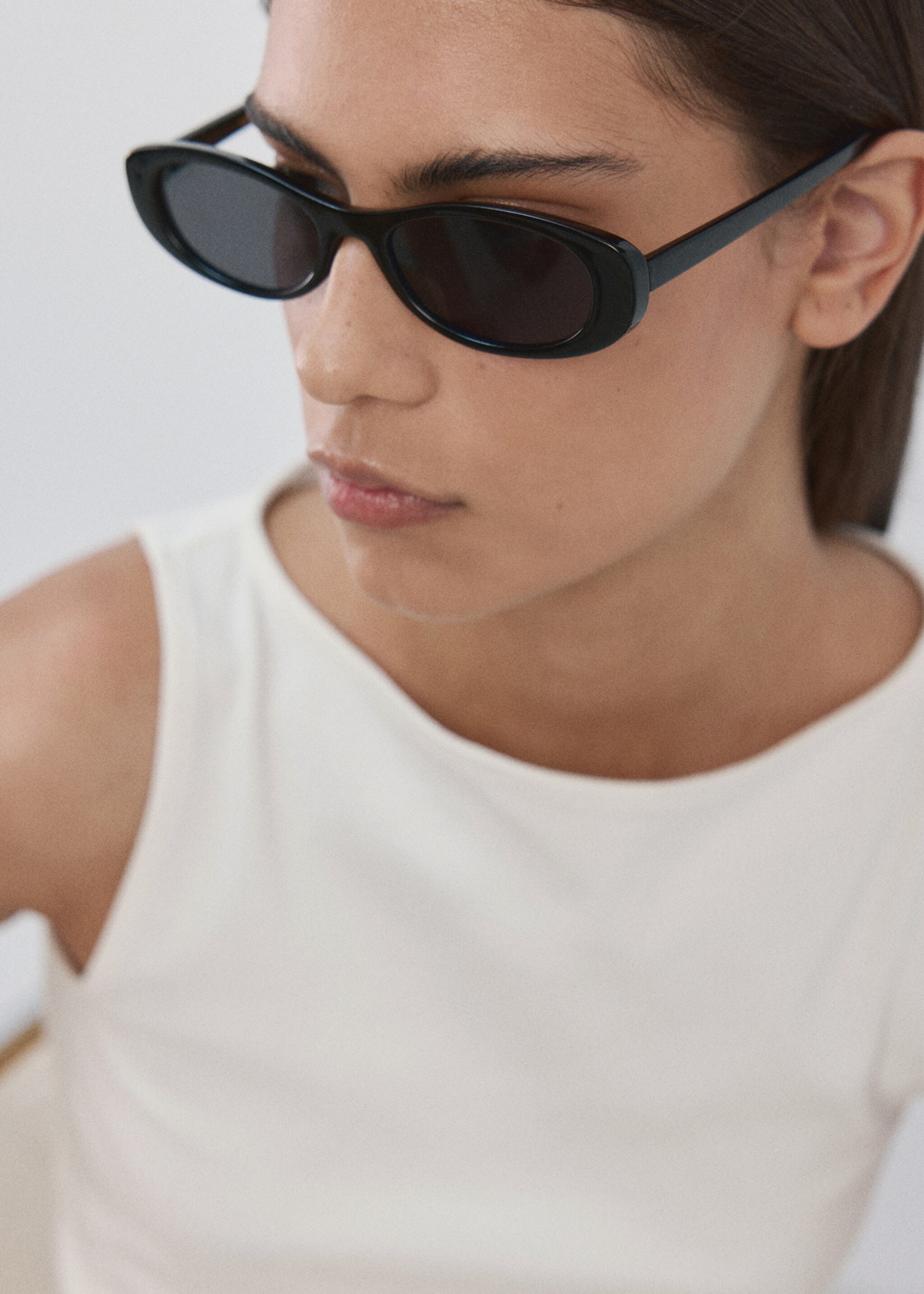 Приталенный топ из хлопка - Деталь изделия 1, Грязно-белый. Ref: 27095822-00.