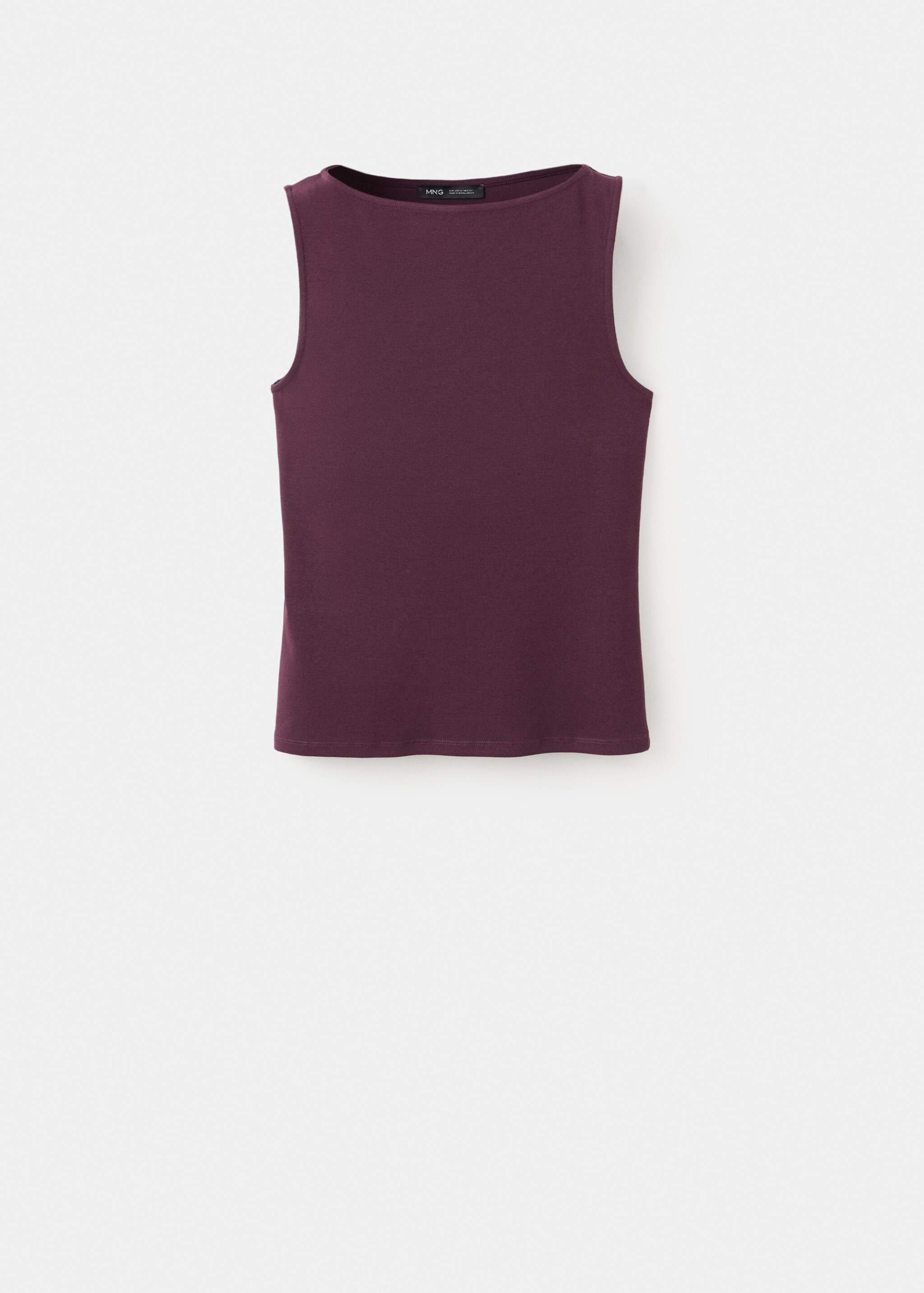 Fitted cotton top - Article without model, Burgundy. Ref: 27095822-00.