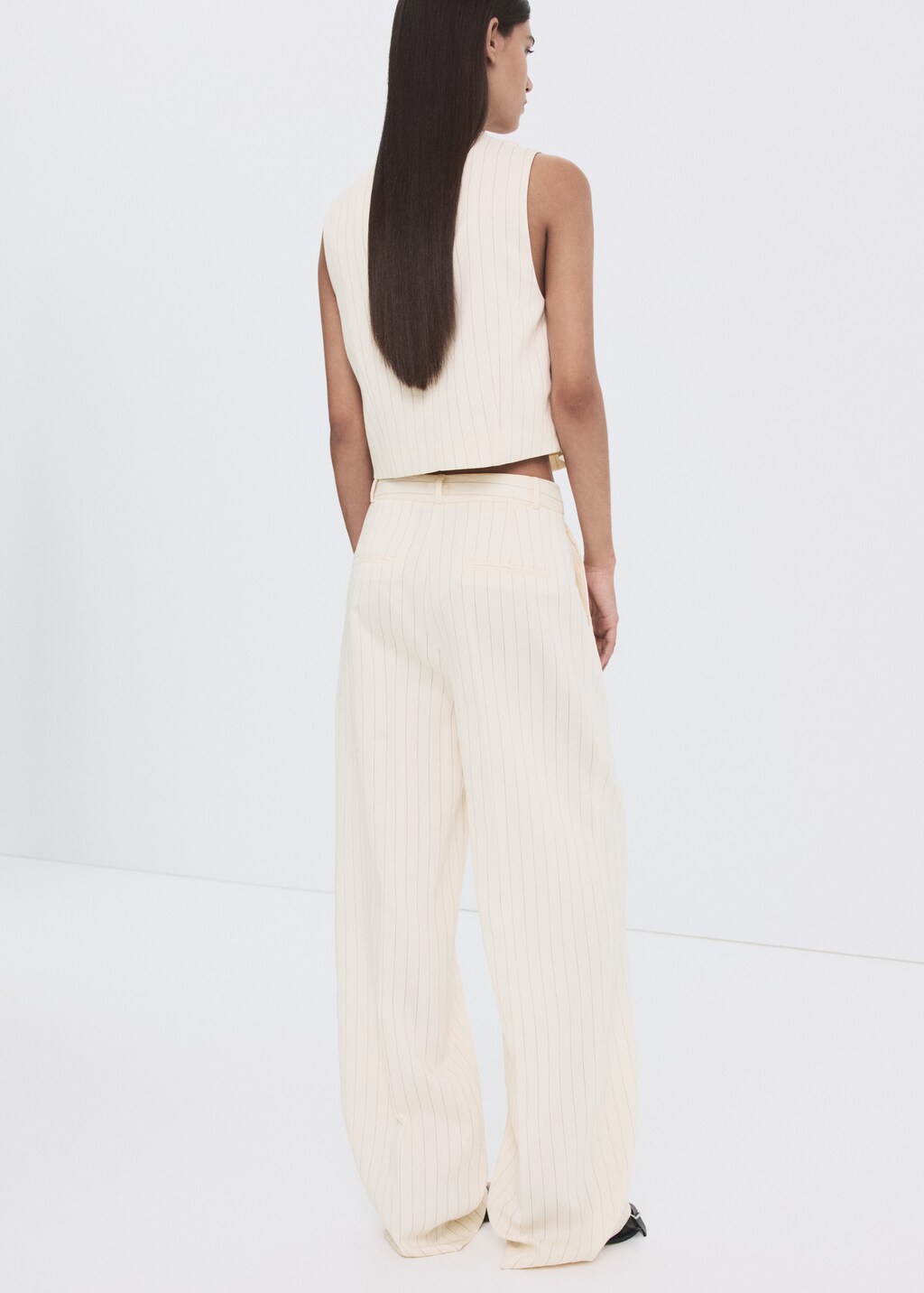 Pinstripe suit trousers - image 5