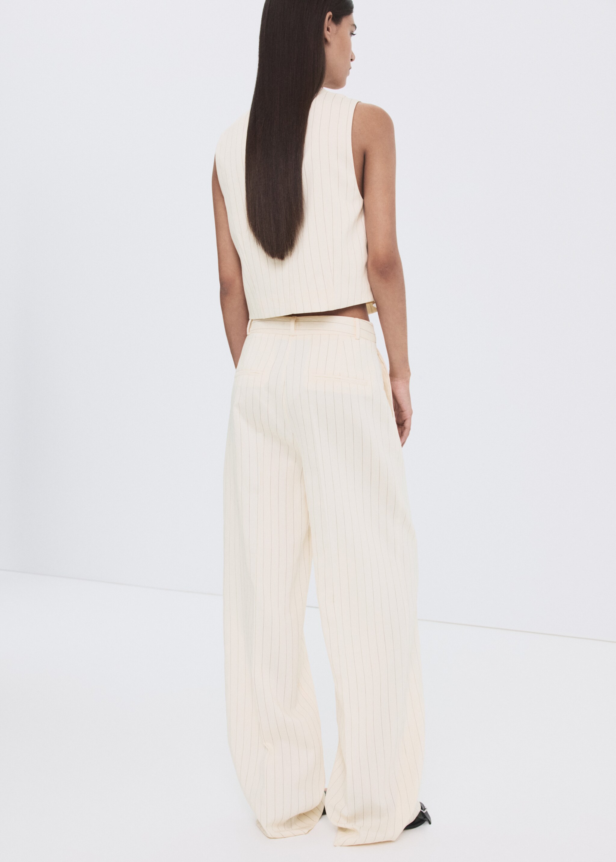 Pinstripe suit trousers - Reverse of the article, Off White. Ref: 27095826-00.