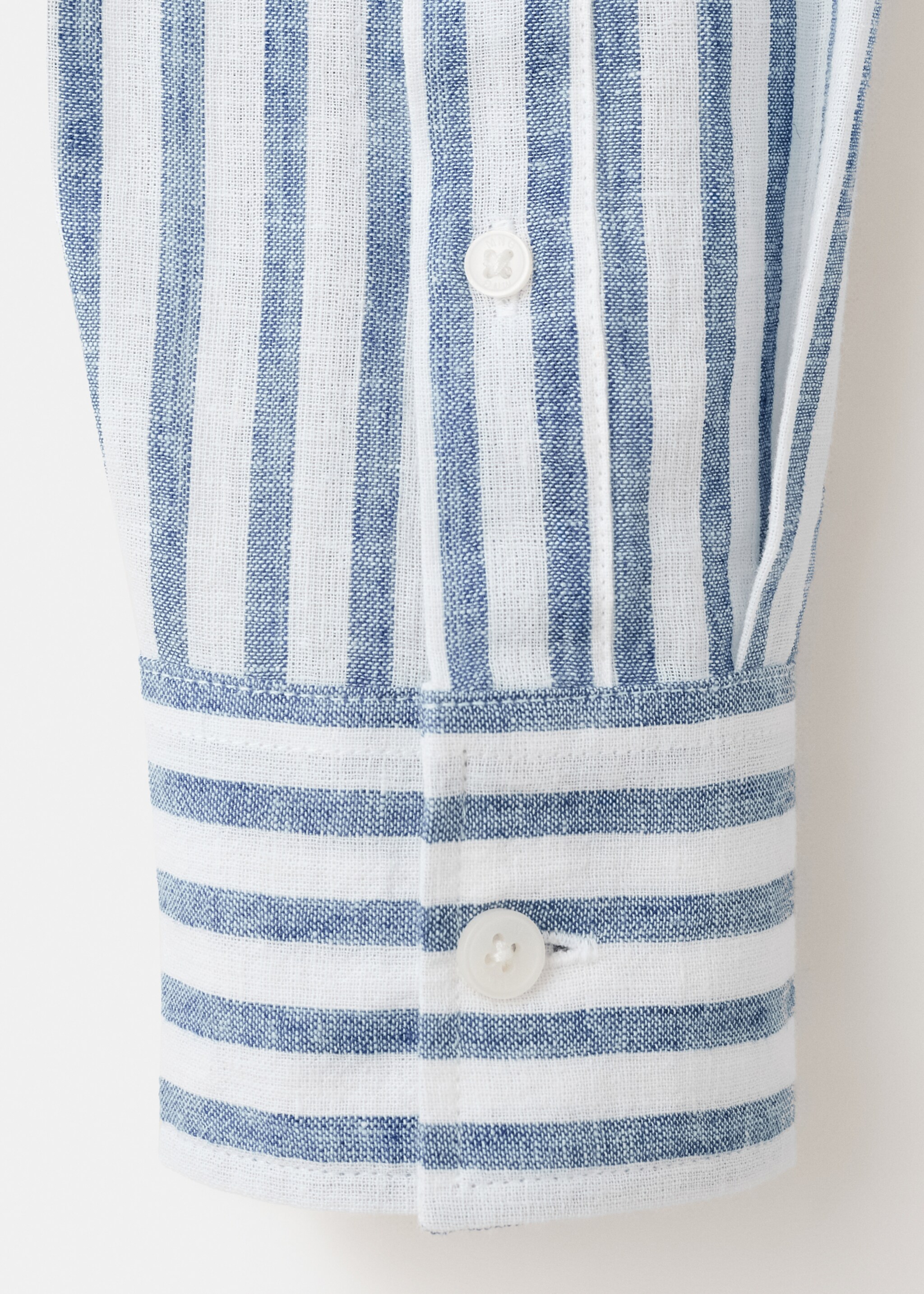 Striped linen-blend shirt - Details of the article 0, Sky Blue. Ref: 27095828-00.