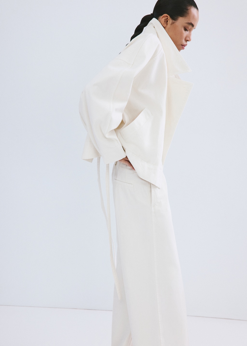 Mango Denim trench coat with belt