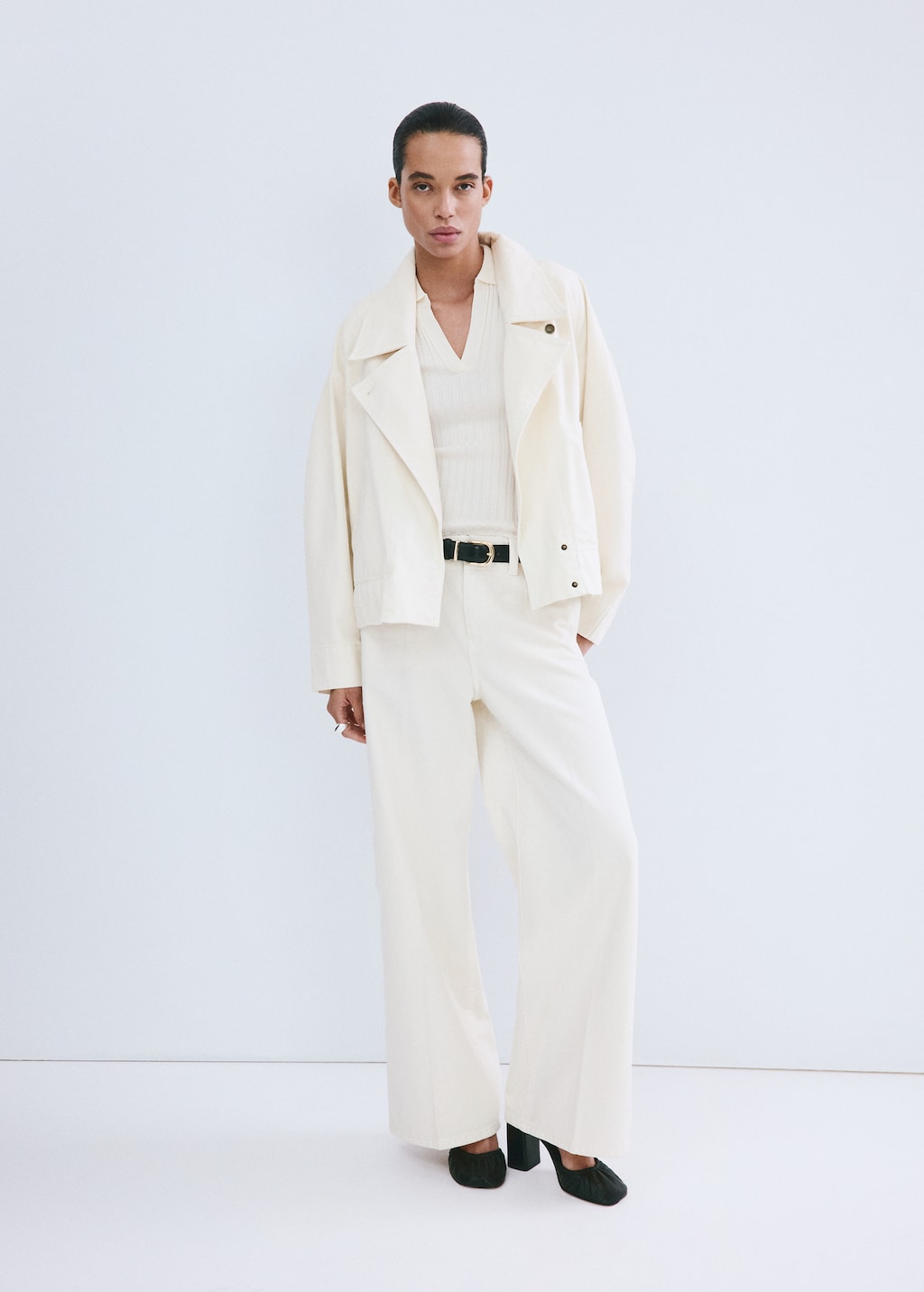 Mango Denim trench coat with belt
