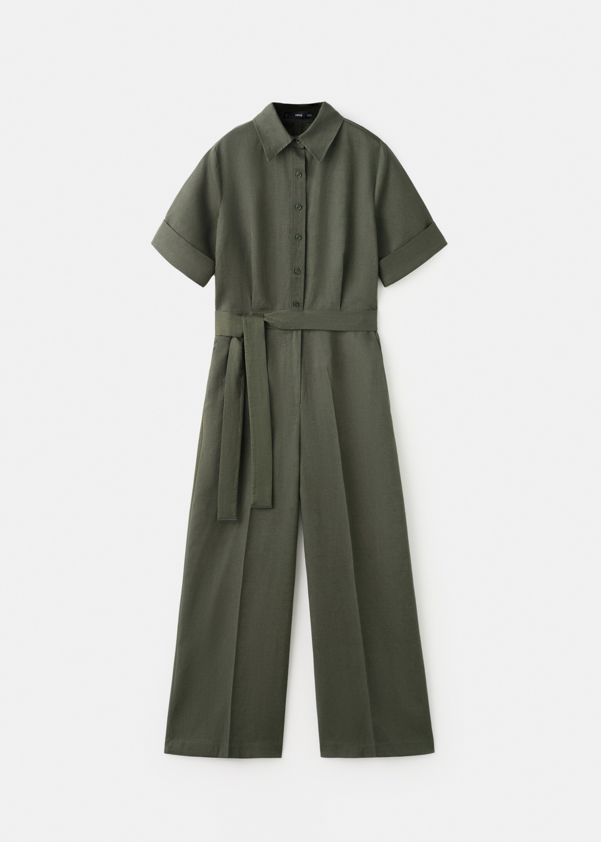 Lyocell shirt jumpsuit - Article without model, Khaki. Ref: 27095830-00.