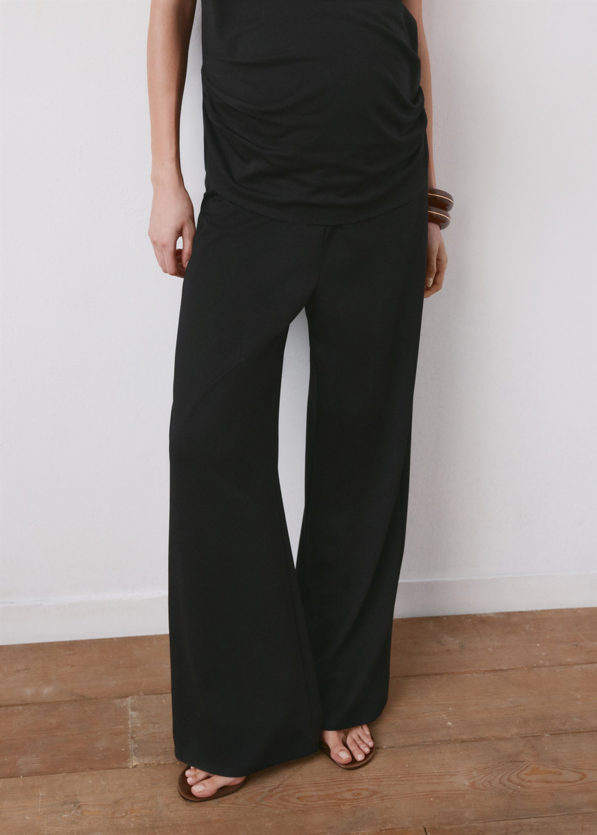 Straight maternity trousers - Medium plane, Black. Ref: 27095836-00.