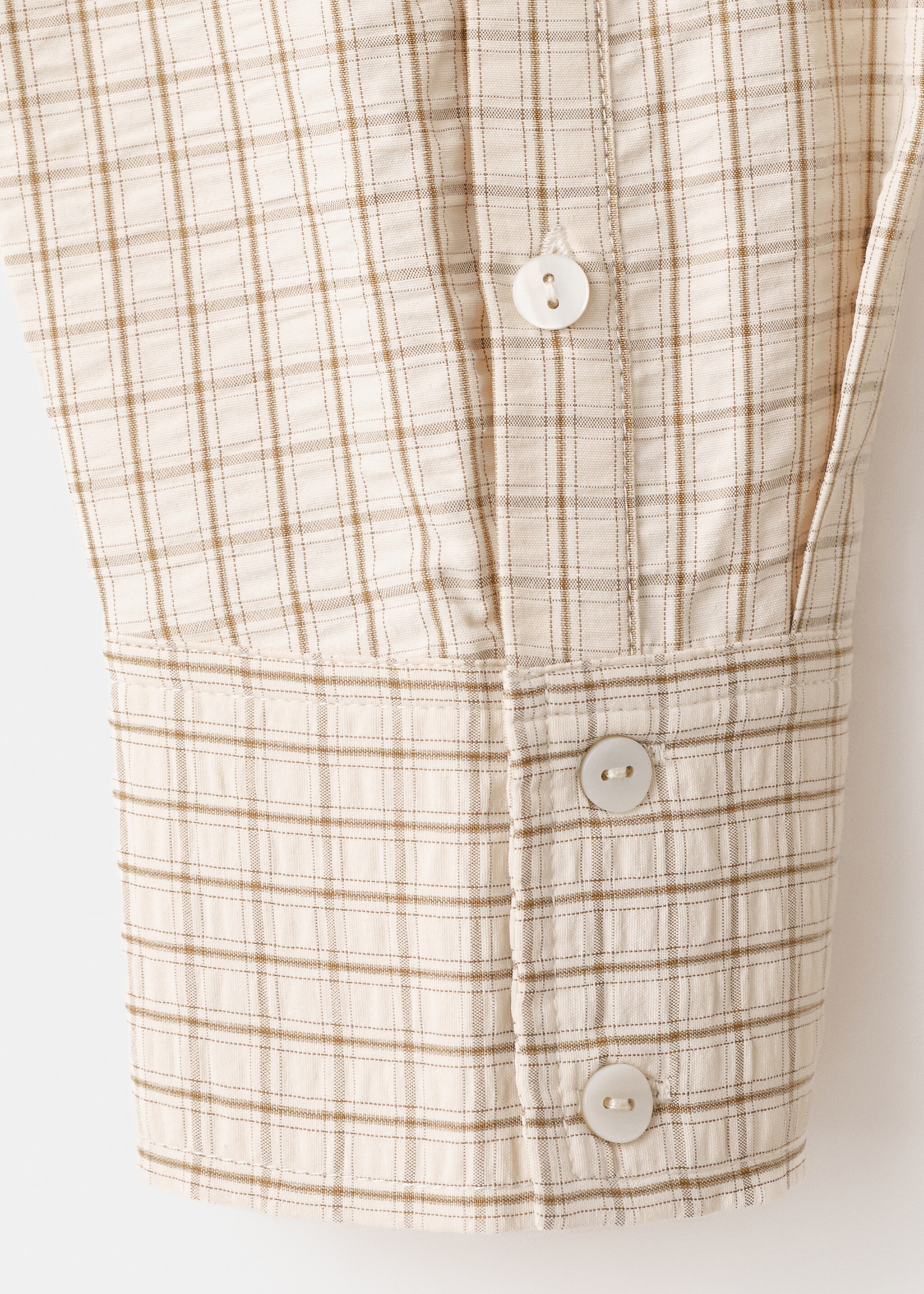 Straight checkered shirt - Details of the article 0, Brown. Ref: 27095837-00.