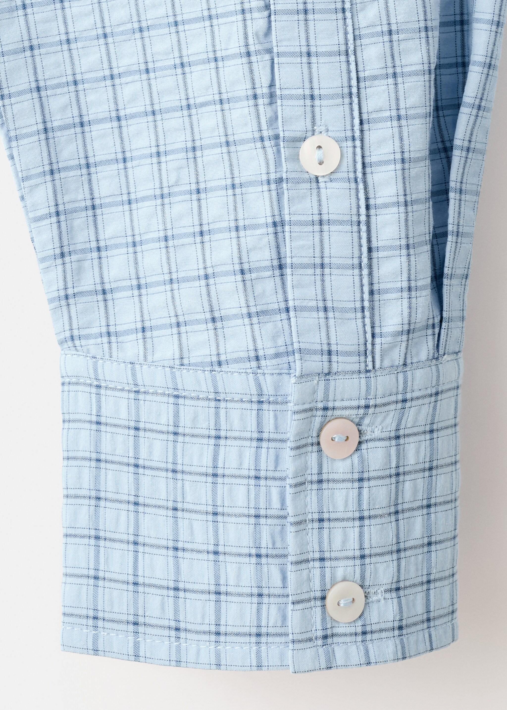 Straight checkered shirt - Details of the article 0, Sky Blue. Ref: 27095837-00.