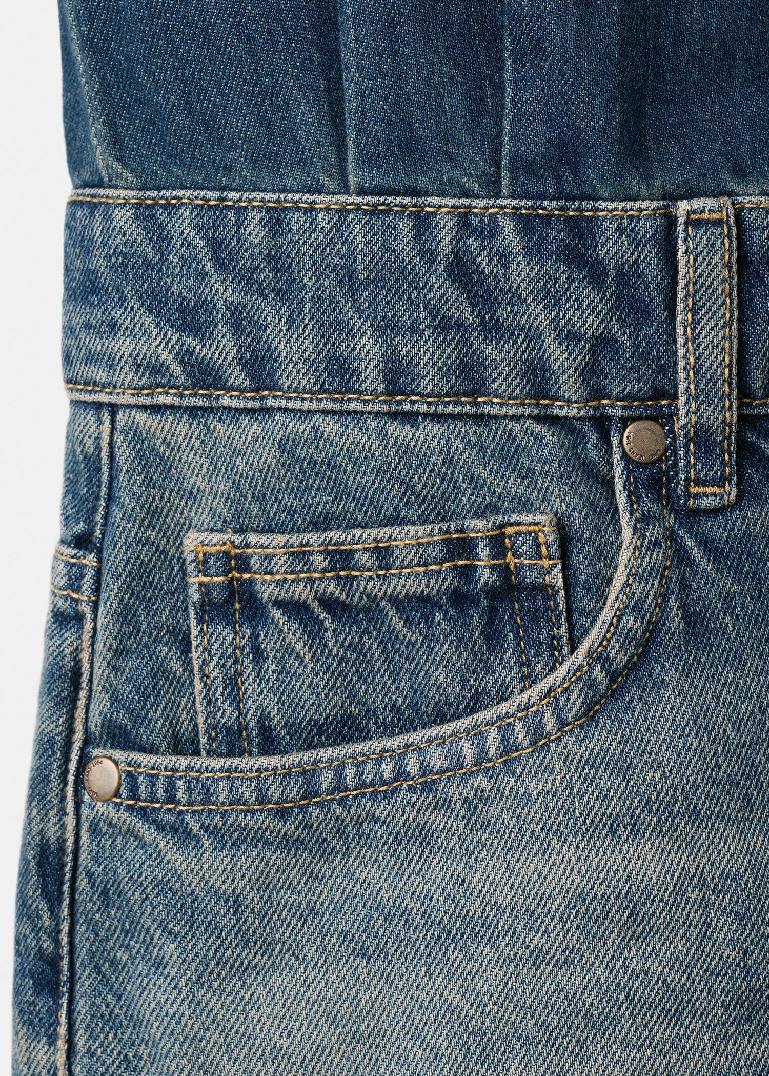Combined denim dress - Details of the article 0