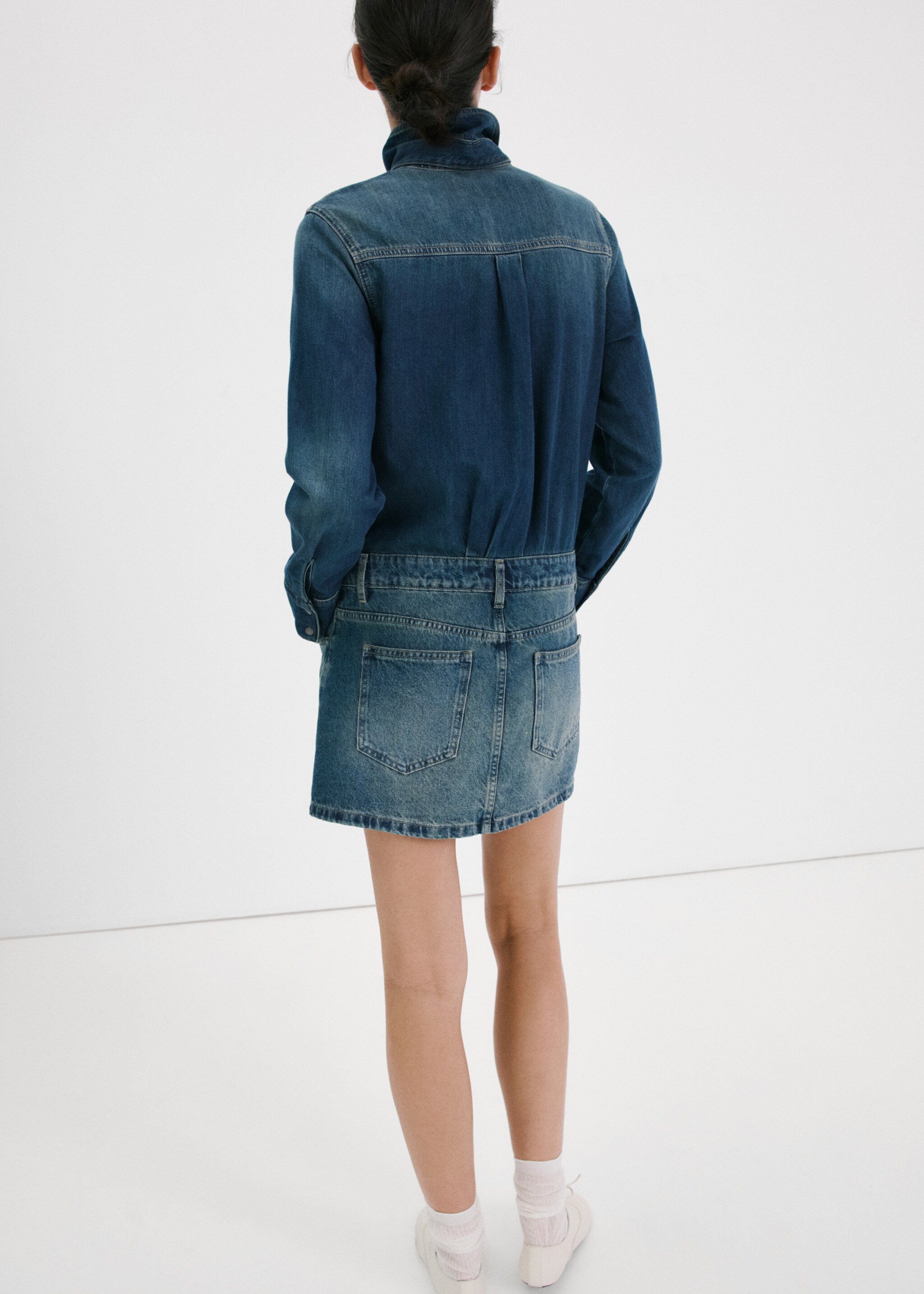 Combined denim dress - Reverse of the article, Medium Blue. Ref: 27095840-00.