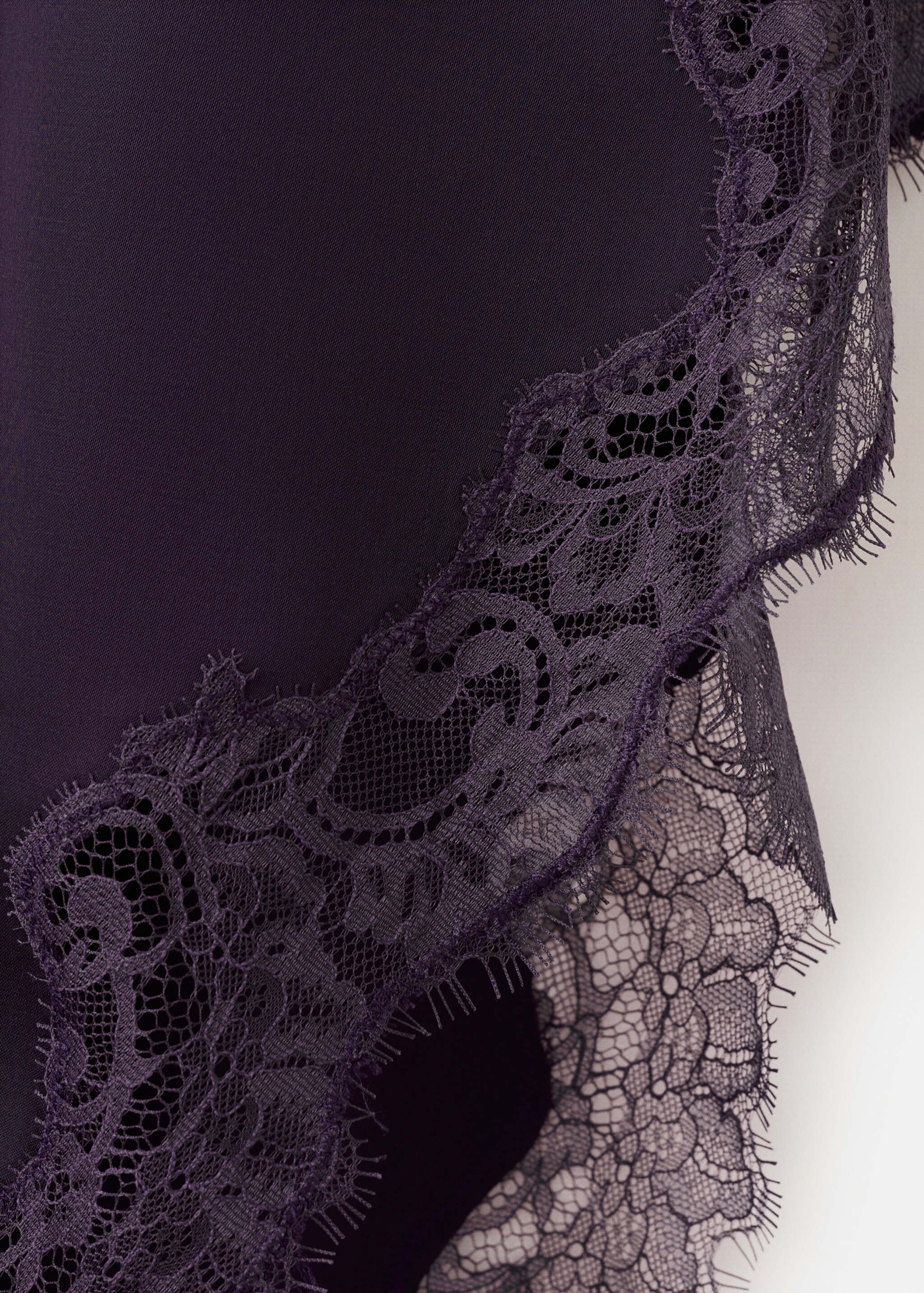 Τοπ σατέν δαντέλα ασύμμετρο - Λεπτομέρεια του προϊόντος 0, Μωβ. Ref: 27095844-00.