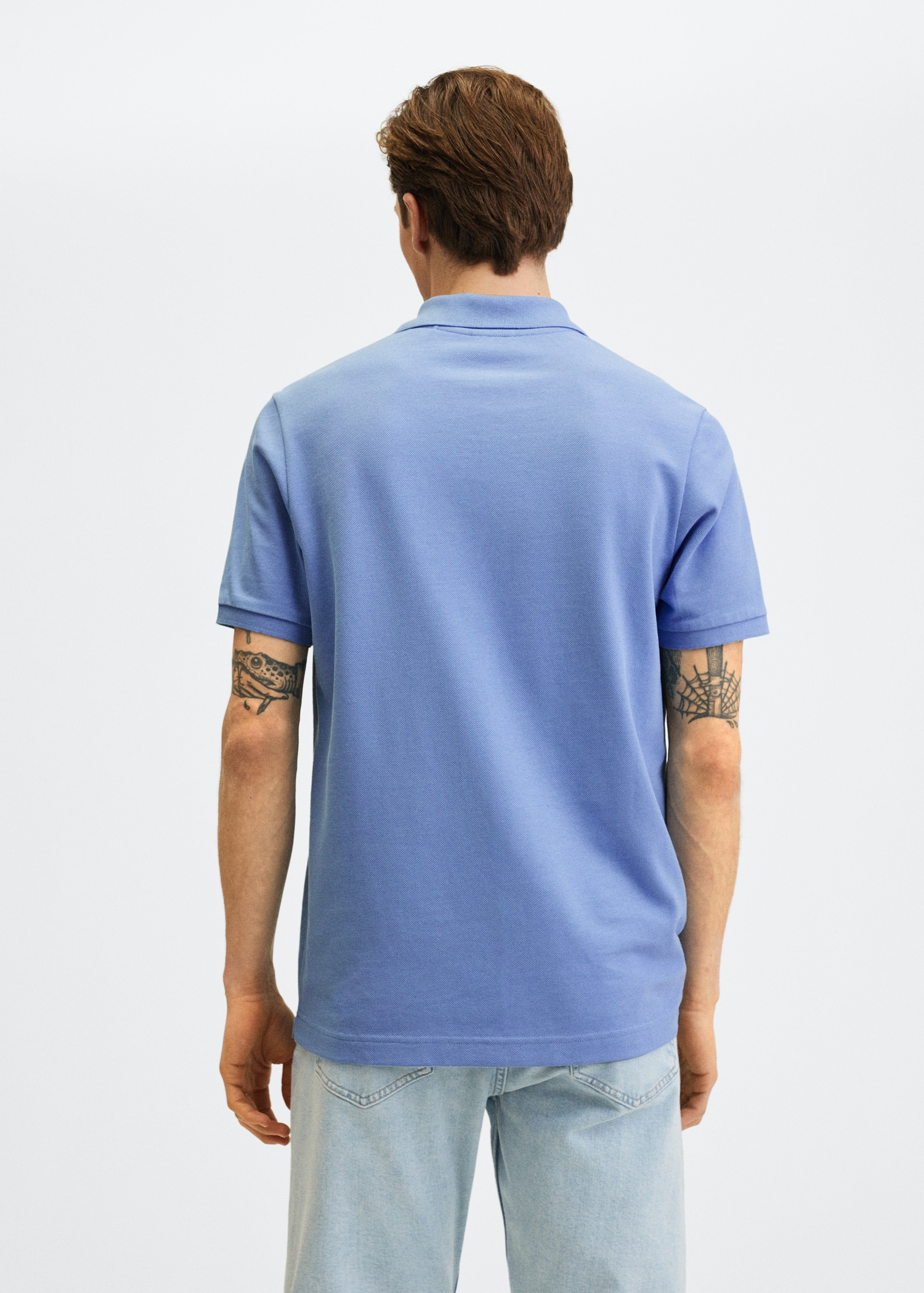 Cotton piqué polo shirt - Reverse of the article