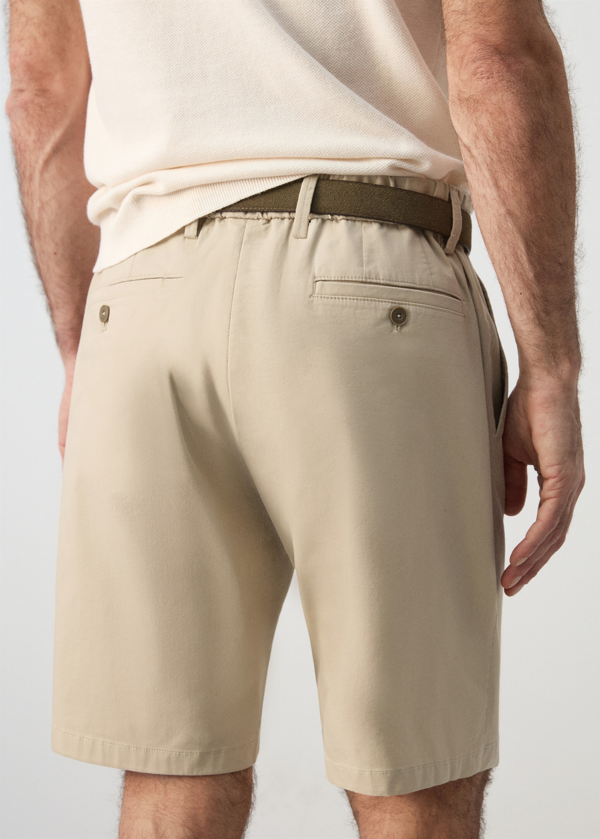 Bermuda slim-fit chino coton - Détail de l'article 1, Beige. Ref: 27095929-00.