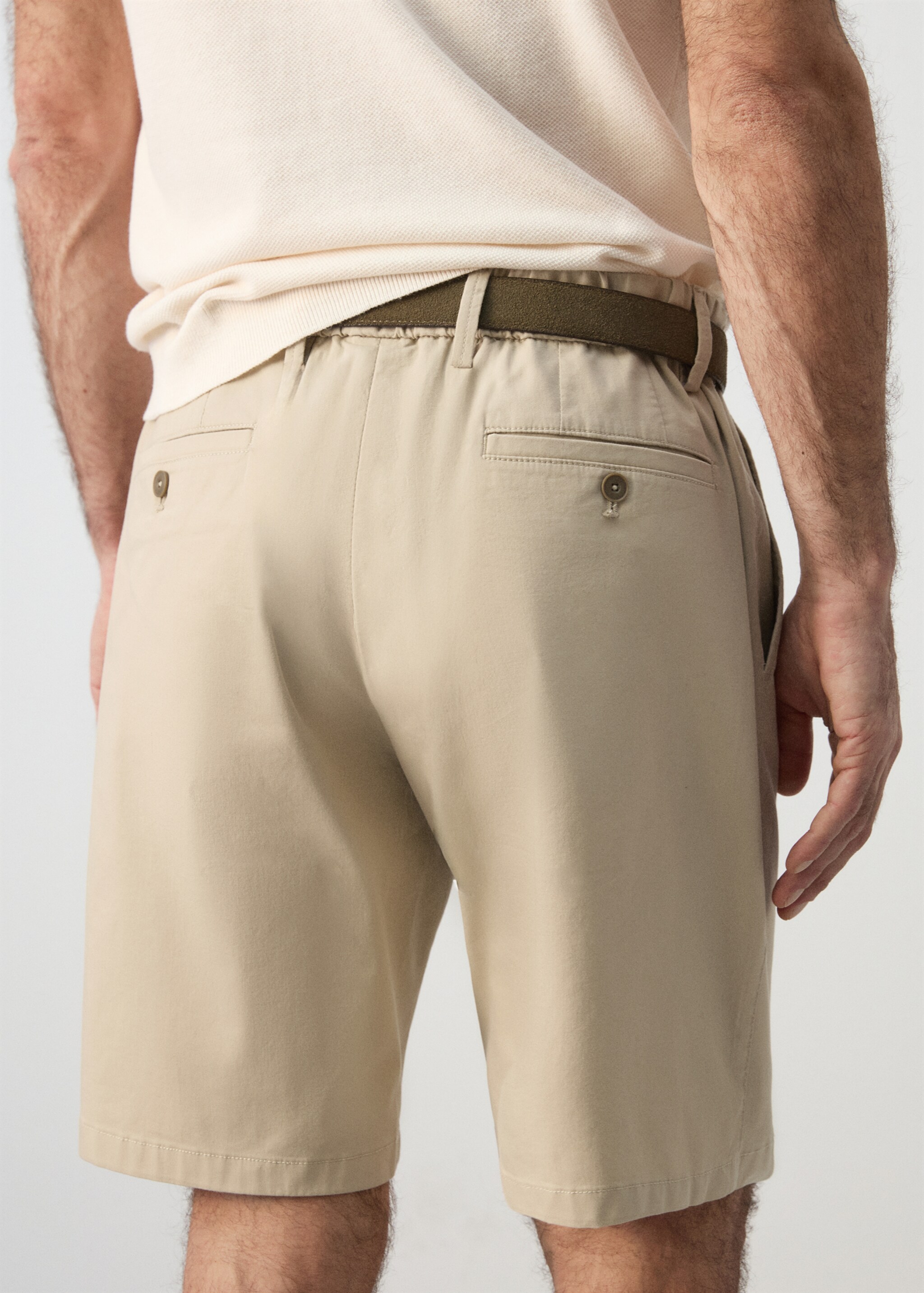 Bermuda slim-fit chino coton - Détail de l'article 2, Beige. Ref: 27095929-00.
