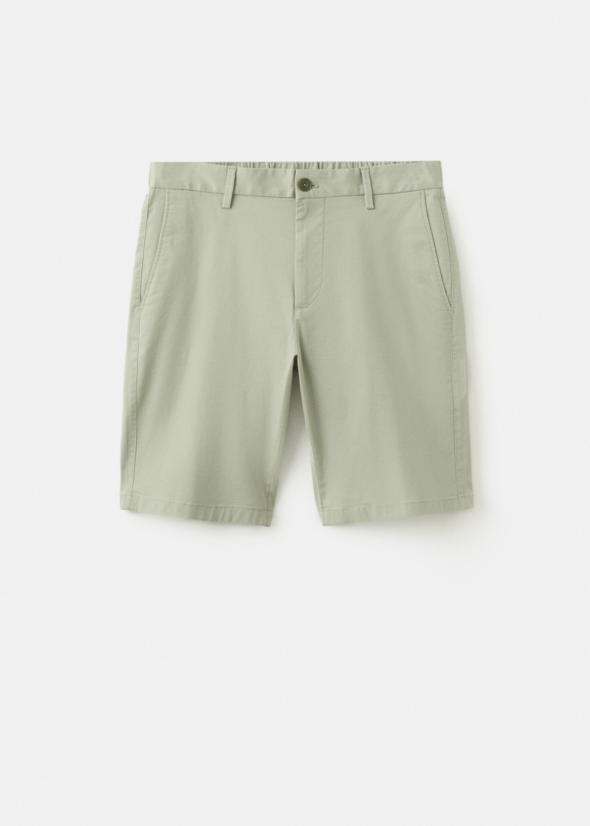 Slim-fit chino cotton bermuda shorts - Article without model, Mint Green. Ref: 27095929-00.