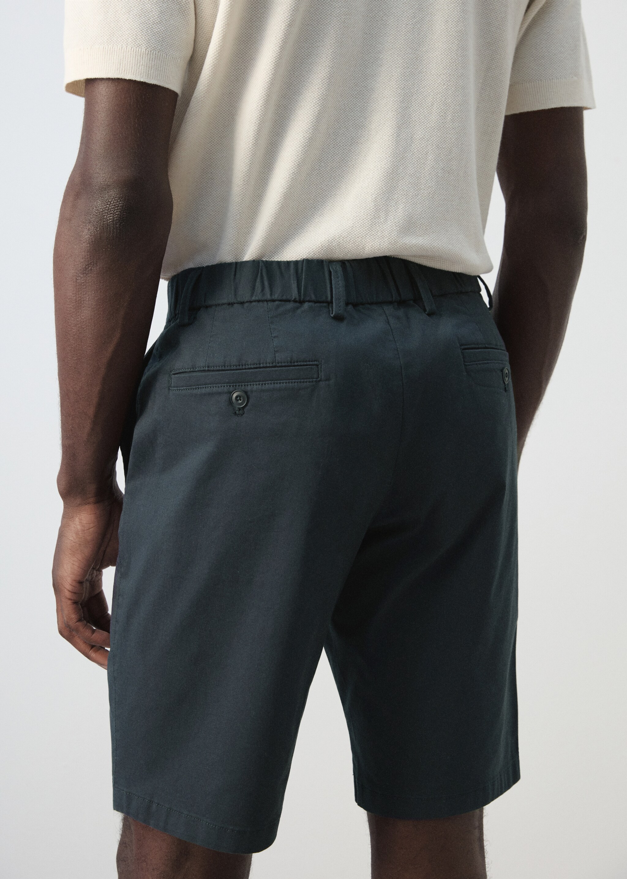 Bermudes slim fit xinesos cotó - Detall de l'article 6, Blau marí. Ref: 27095929-00.