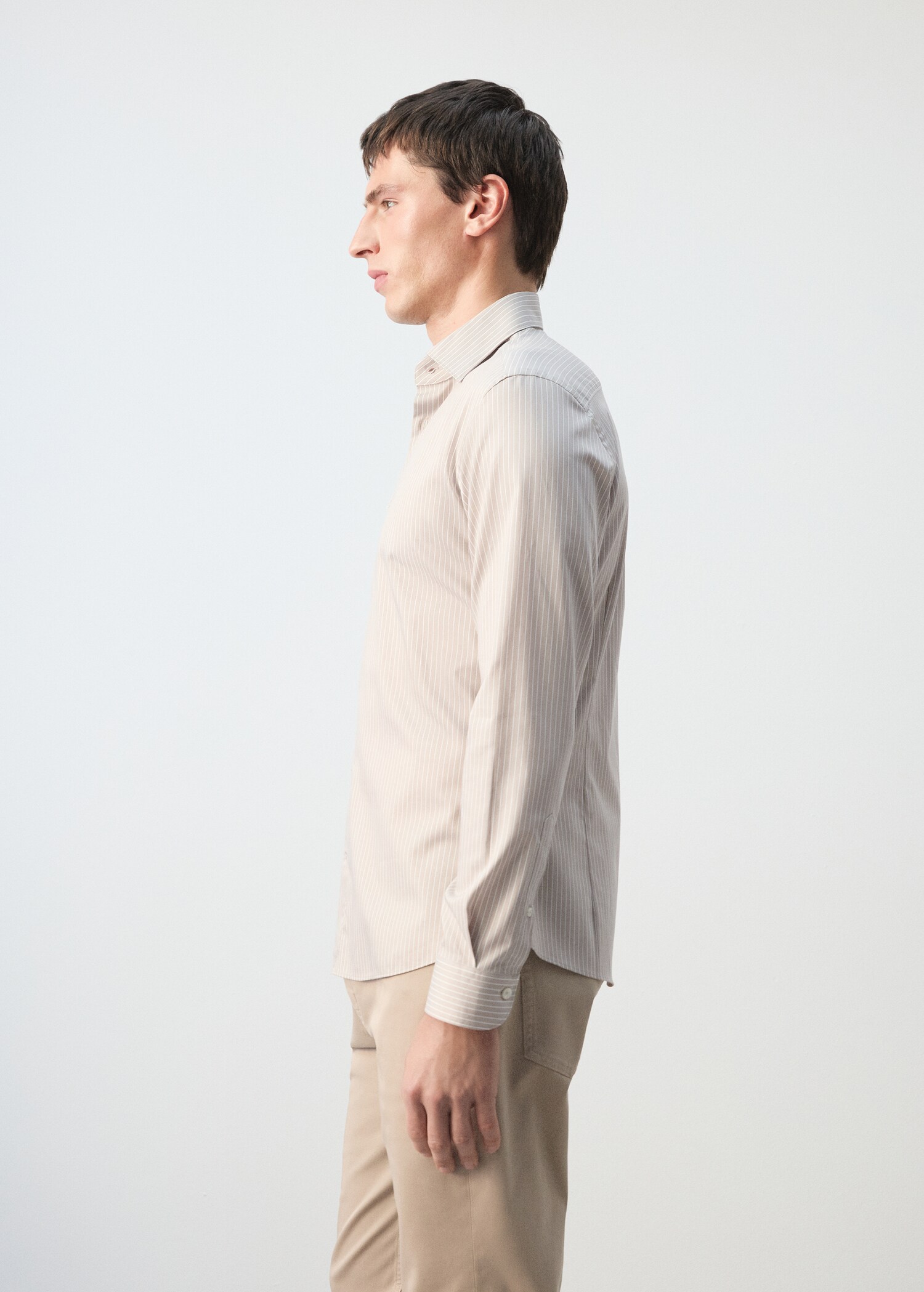 Slim fit striped cotton shirt - Details of the article 2