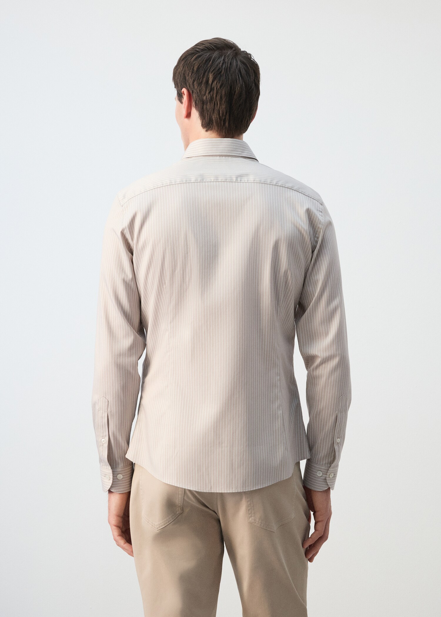 Slim fit striped cotton shirt - Reverse of the article
