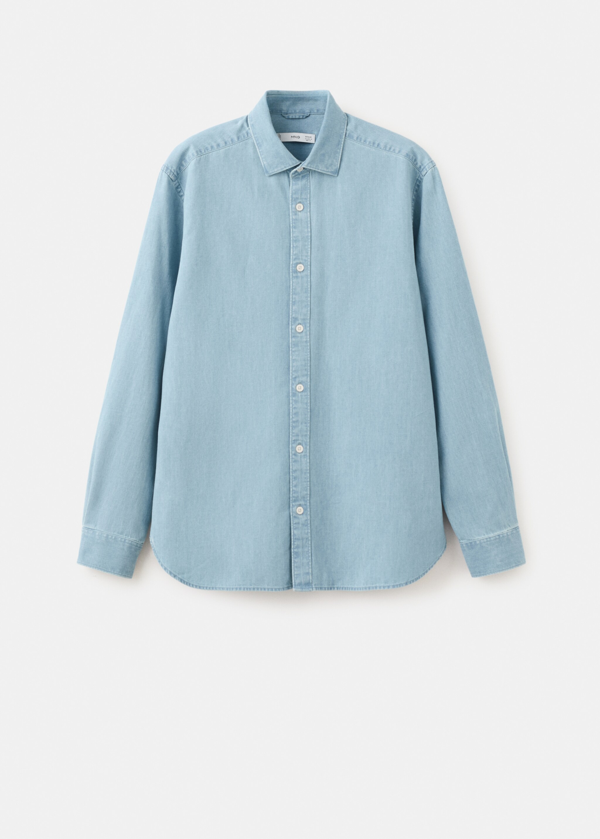 Camisa denim regular fit algodón lino - Artículo sin modelo, Azul claro. Ref: 27095936-00.