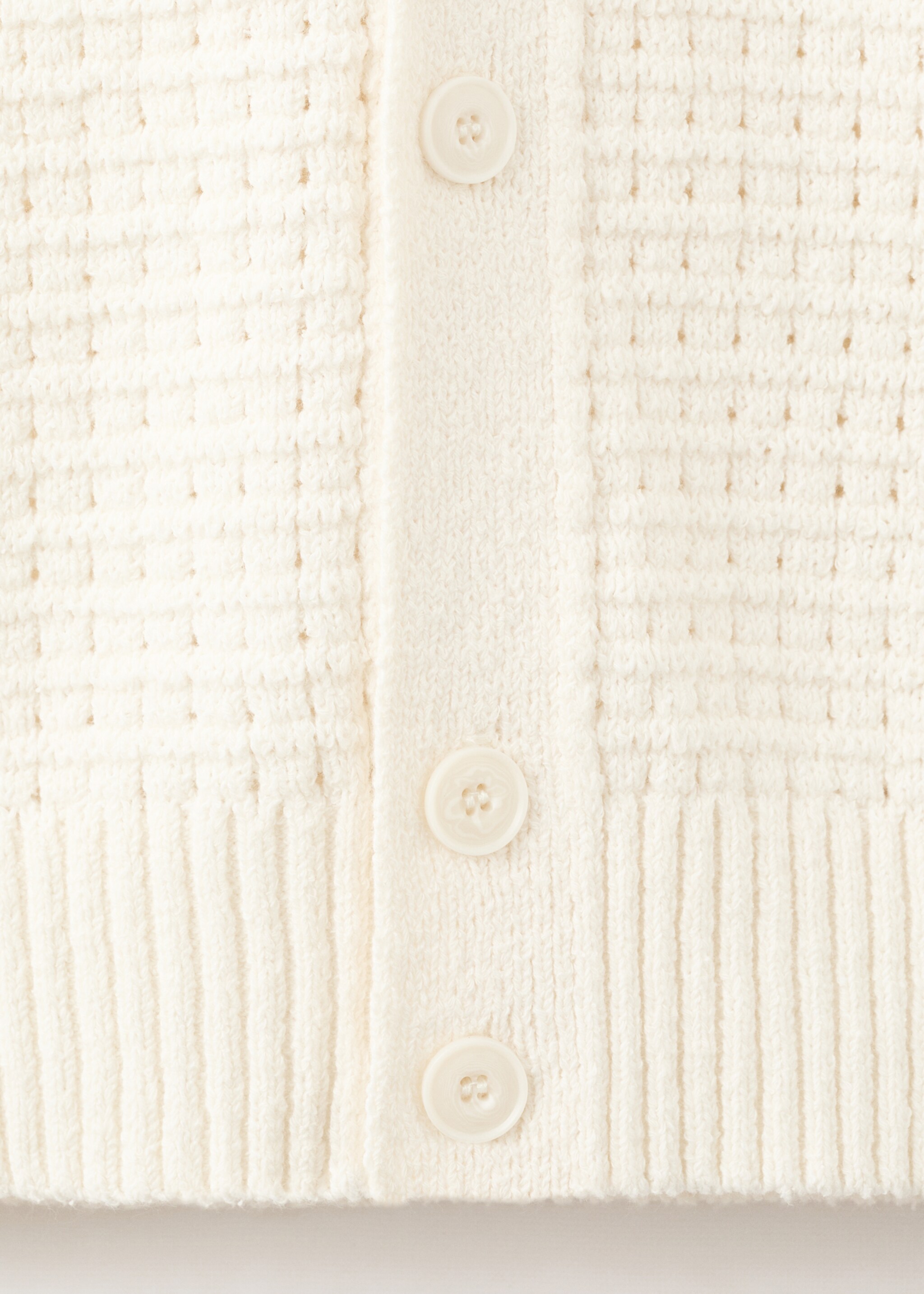 Openwork knitted shirt - Details of the article 0, Off White. Ref: 27095937-00.
