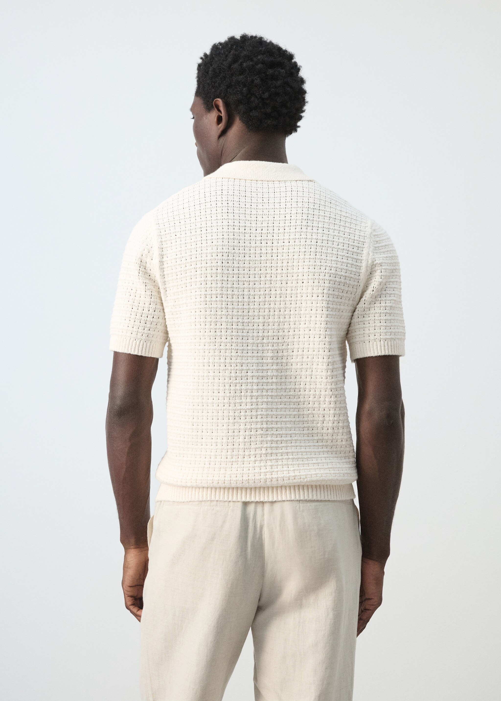 Openwork knitted shirt - Reverse of the article, Off White. Ref: 27095937-00.