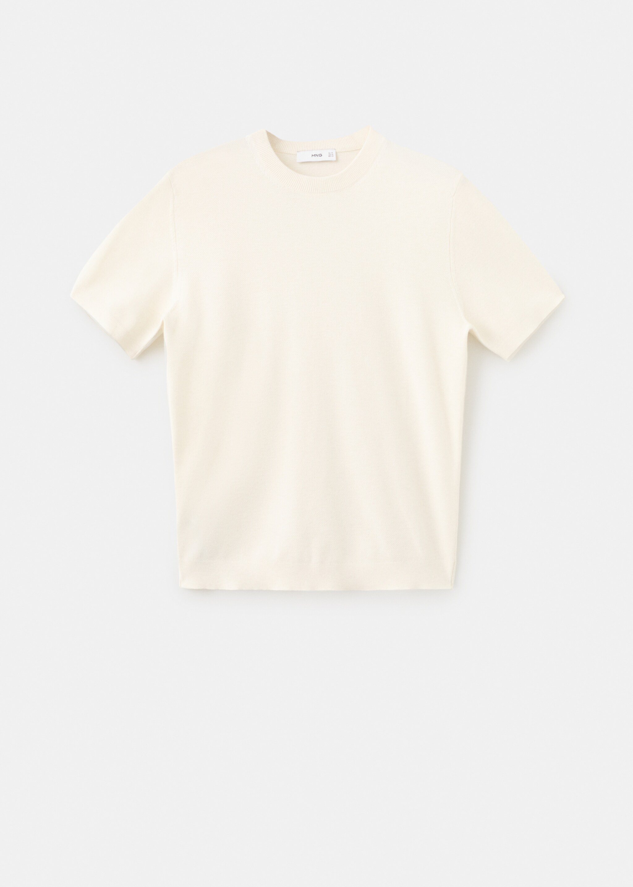 تي شيرت قطني ذو نسيج جيد - منتج دون نموذج, أبيض عاجي. Ref: 27095938-00.