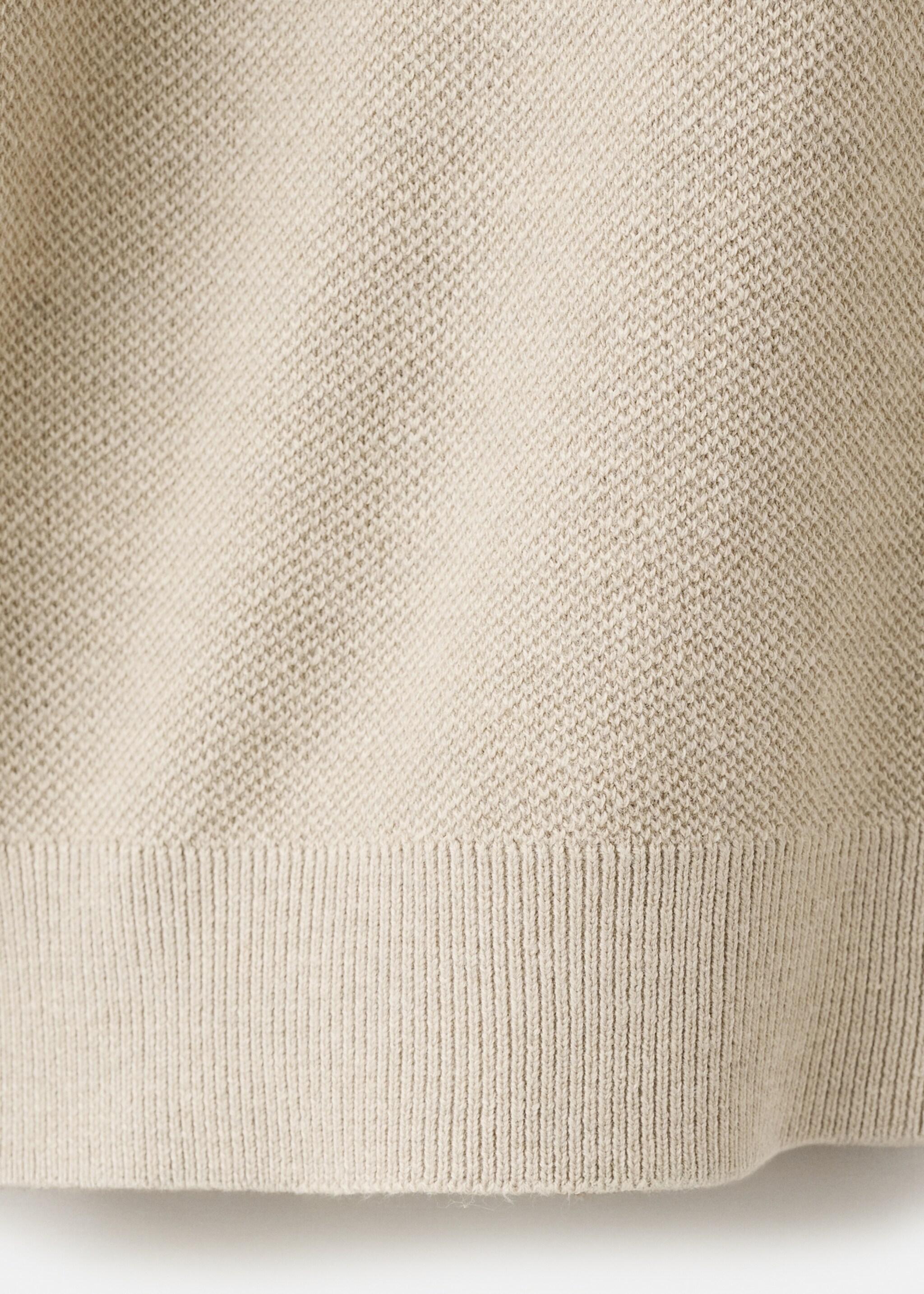 Cotton fine-knit t-shirt - Details of the article 0, Beige. Ref: 27095938-00.