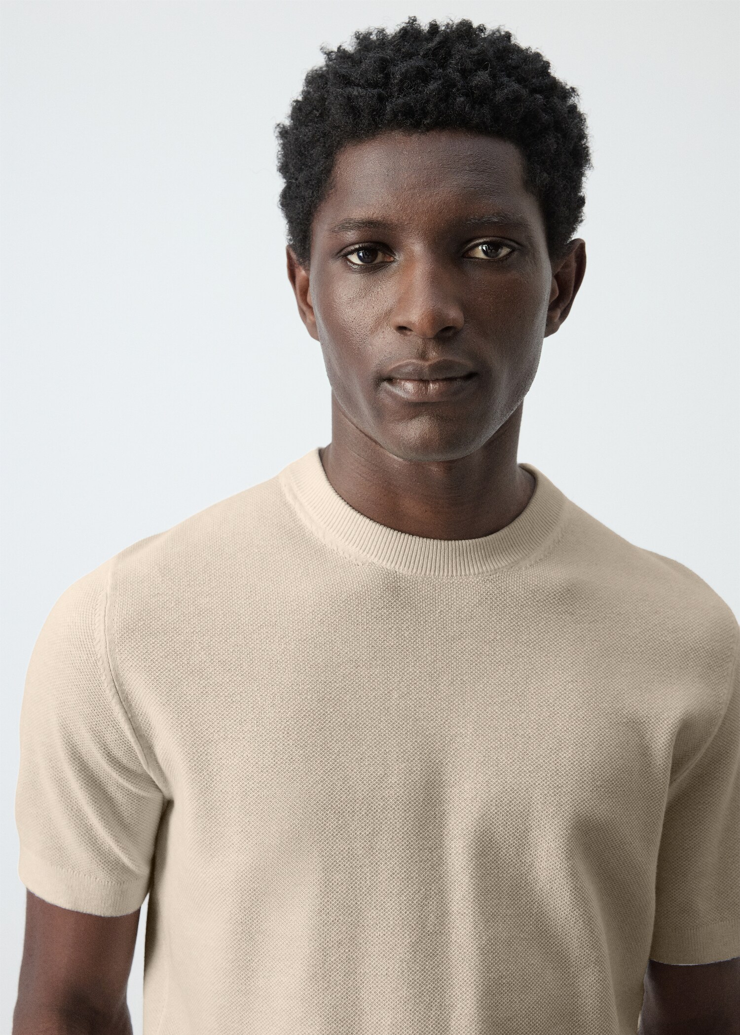 Cotton fine-knit t-shirt - Details of the article 1