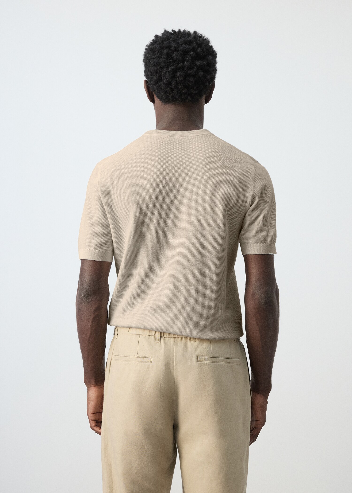 Cotton fine-knit t-shirt - Reverse of the article