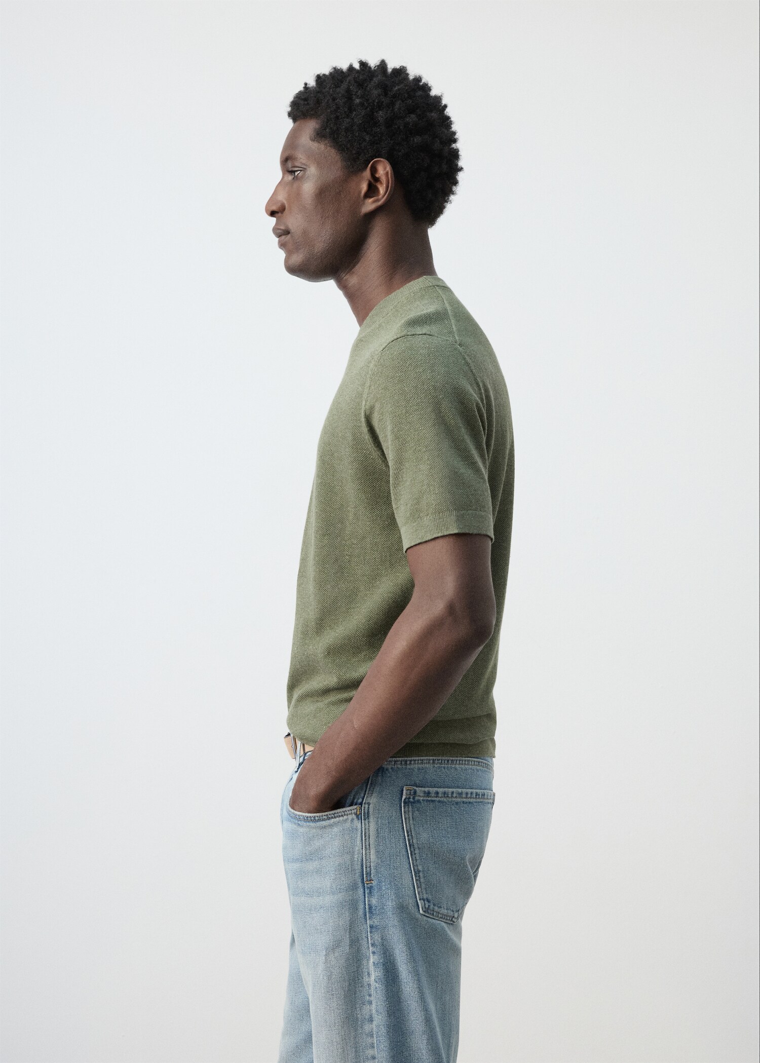 Cotton fine-knit t-shirt - Details of the article 2