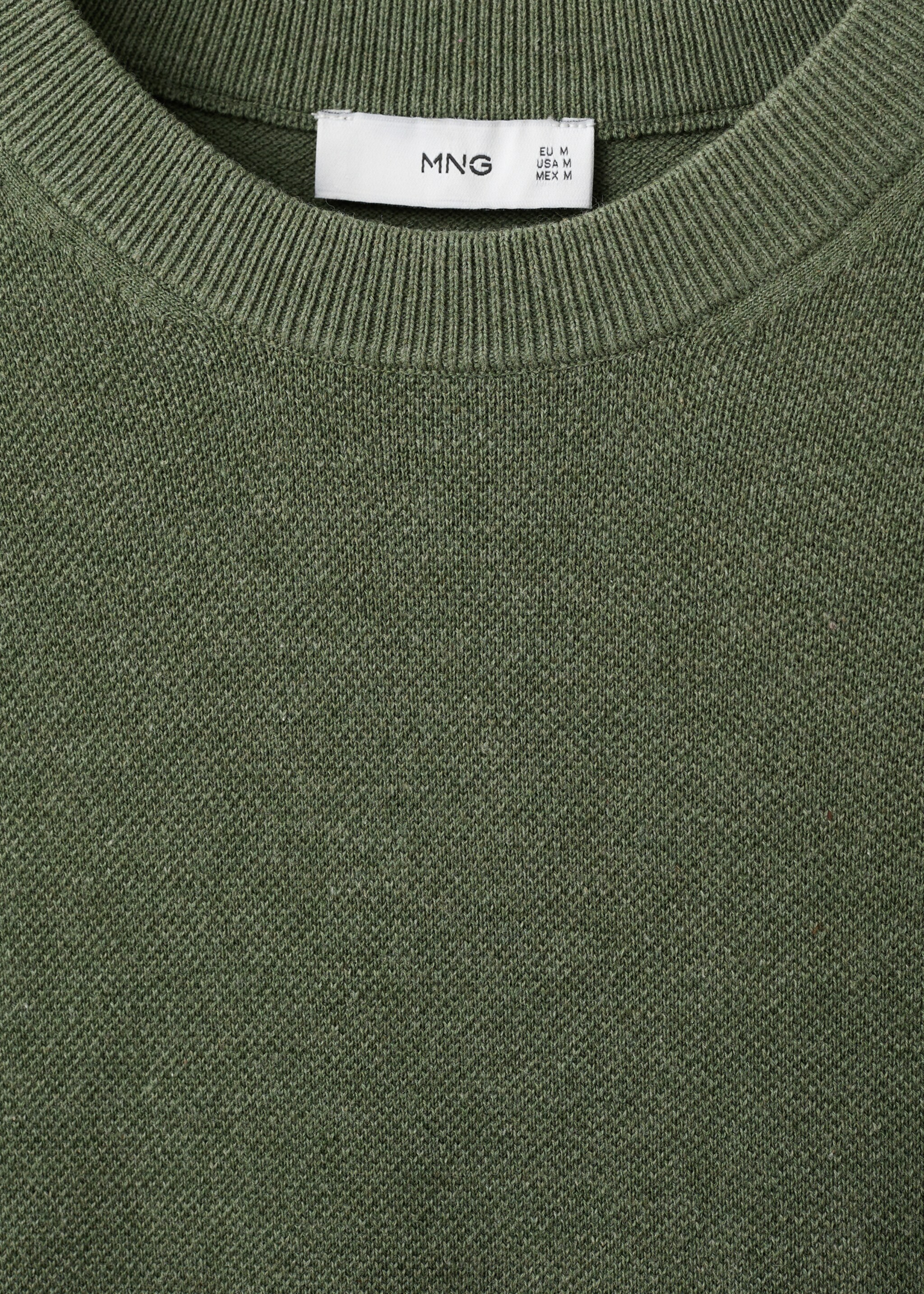 Cotton fine-knit t-shirt - Details of the article 8, Forest Green. Ref: 27095938-00.