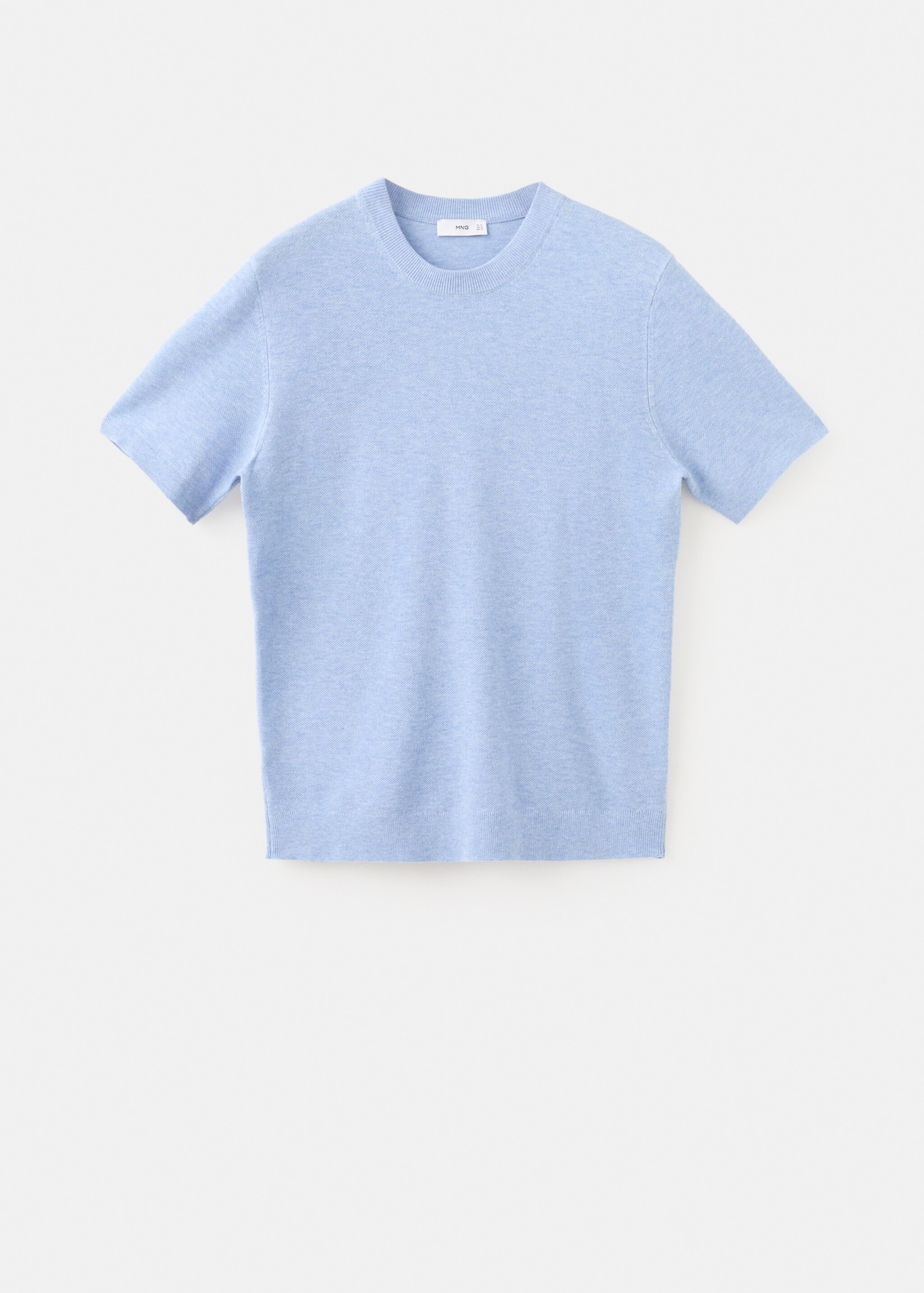 Cotton fine-knit t-shirt - Article without model, Sky Blue. Ref: 27095938-00.