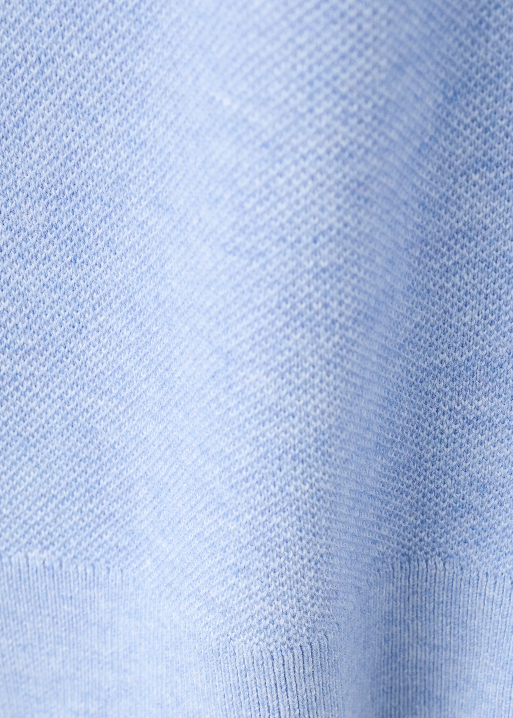 Cotton fine-knit t-shirt - Details of the article 8, Sky Blue. Ref: 27095938-00.