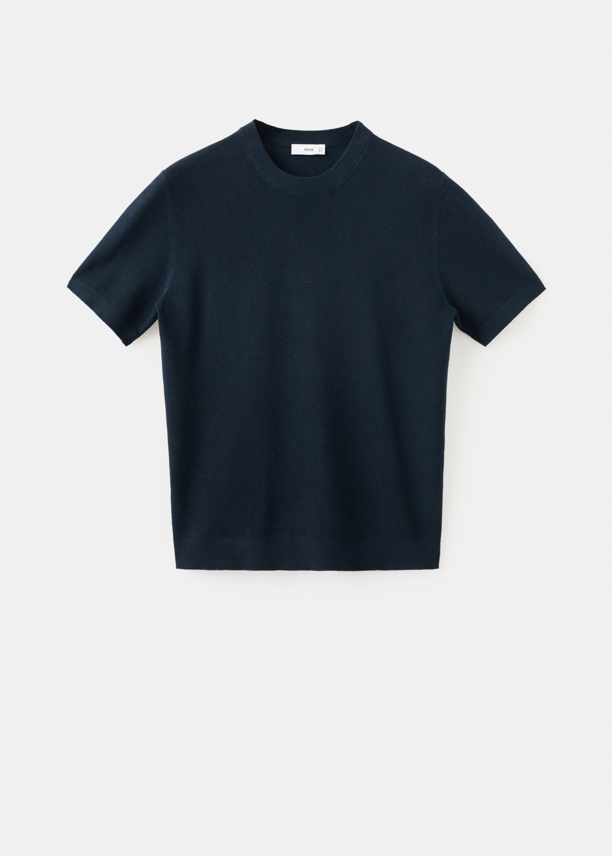 Cotton fine-knit t-shirt - Article without model, Navy. Ref: 27095938-00.