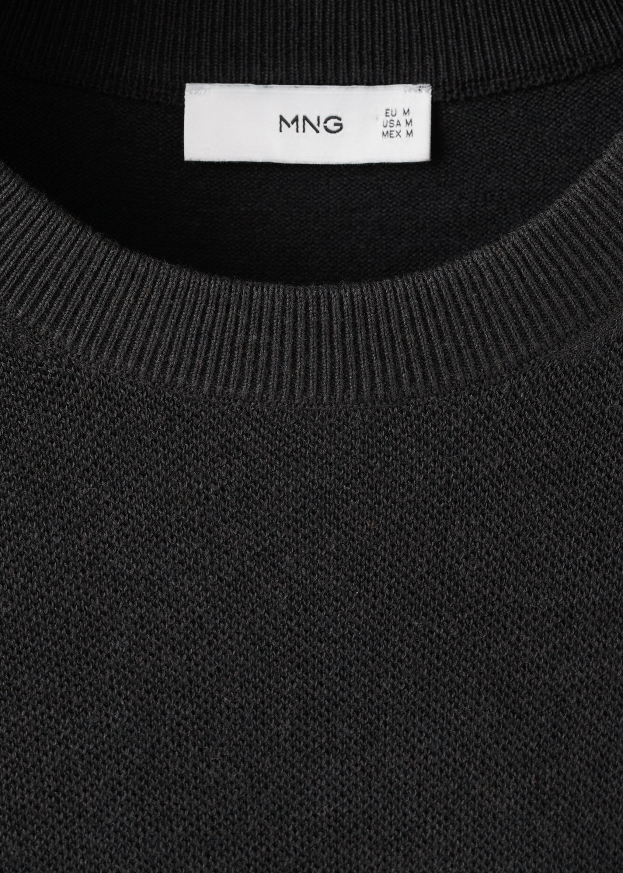 Cotton fine-knit t-shirt - Details of the article 8, Black. Ref: 27095938-00.
