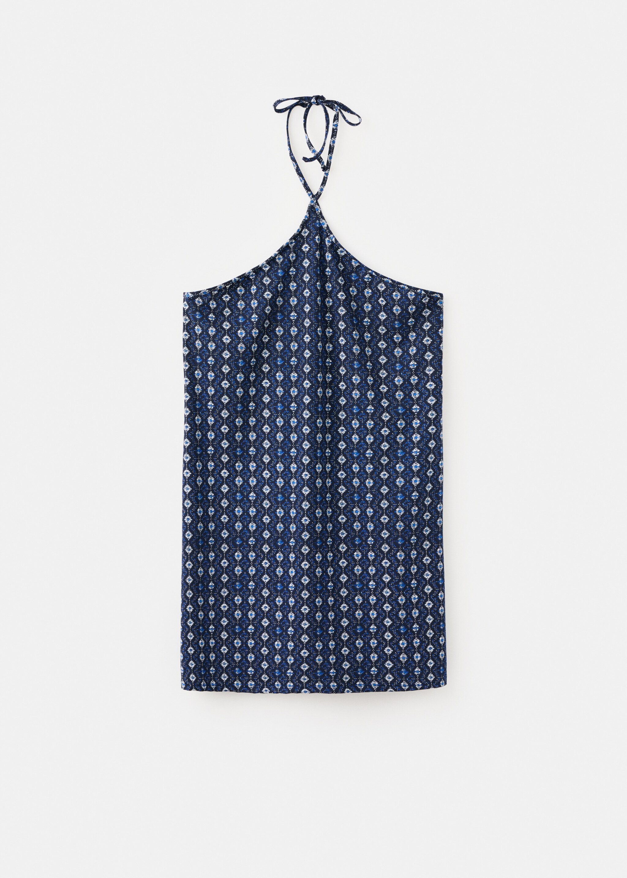 فستان هالتر بنقشة إثنية - منتج دون نموذج, أزرق غامق. Ref: 27095944-00.