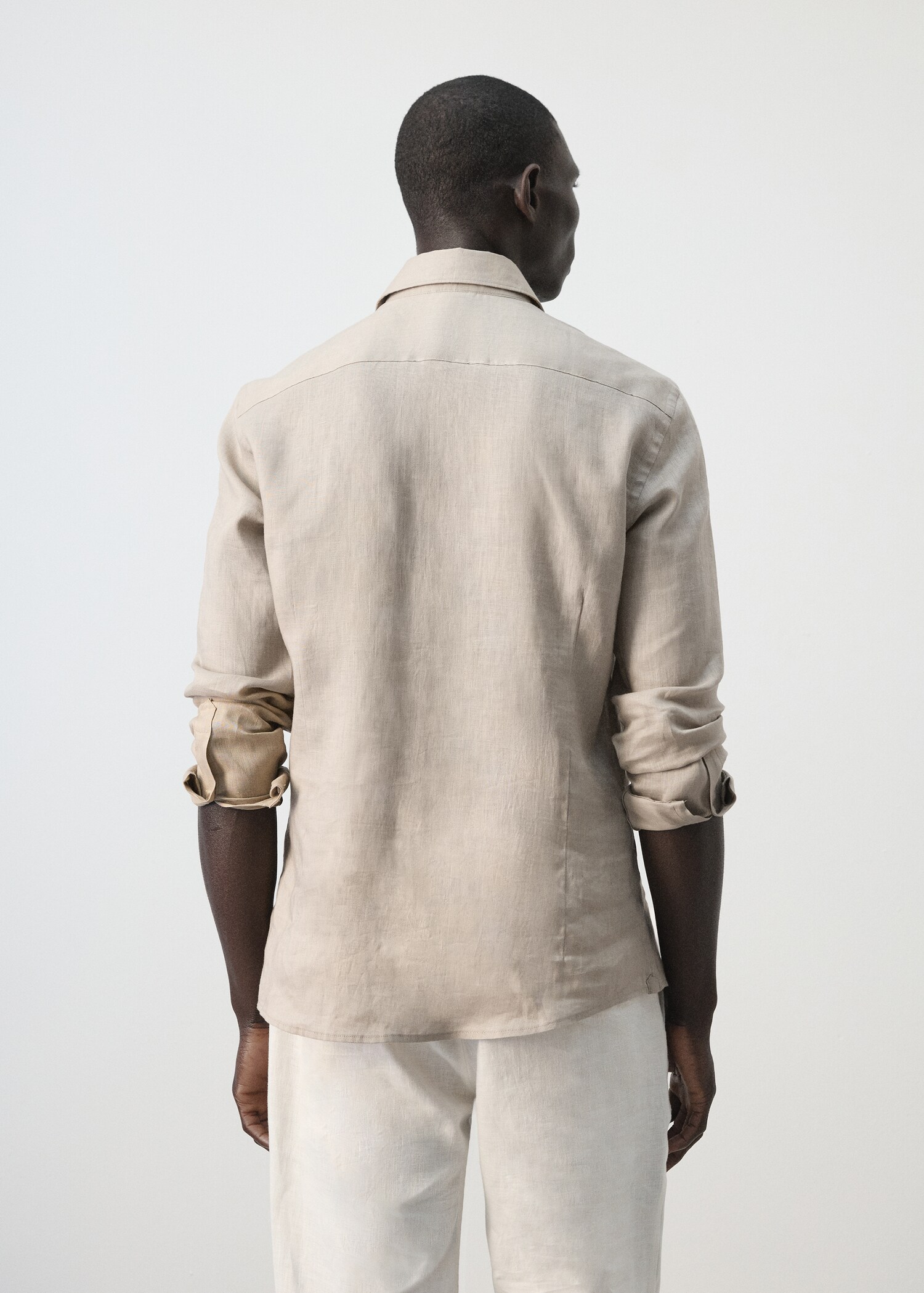 100% linen slim-fit shirt - Reverse of the article