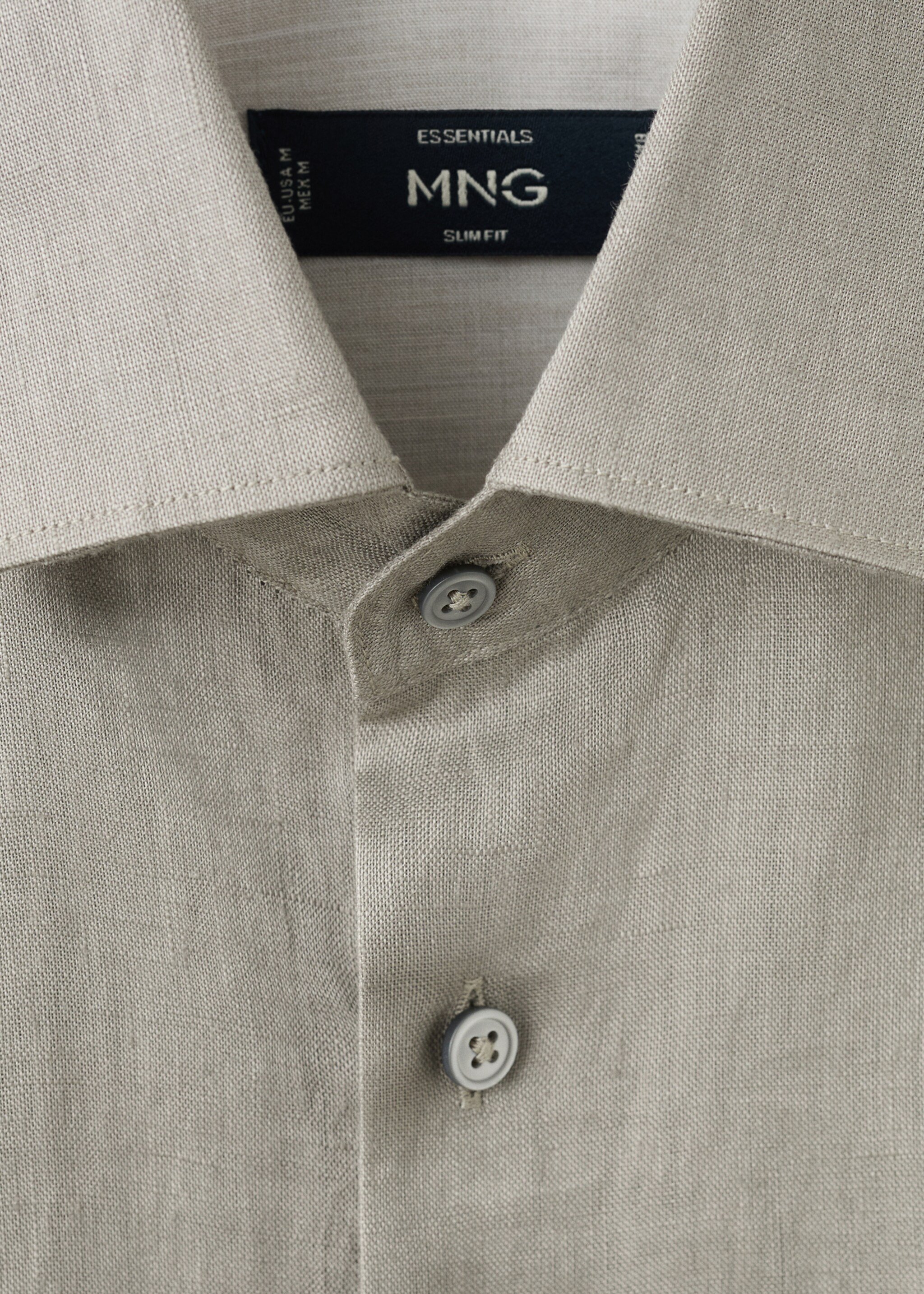 Camisa slim fit 100% lino - Detalle del artículo 8, Marrón medio. Ref: 27095947-00.