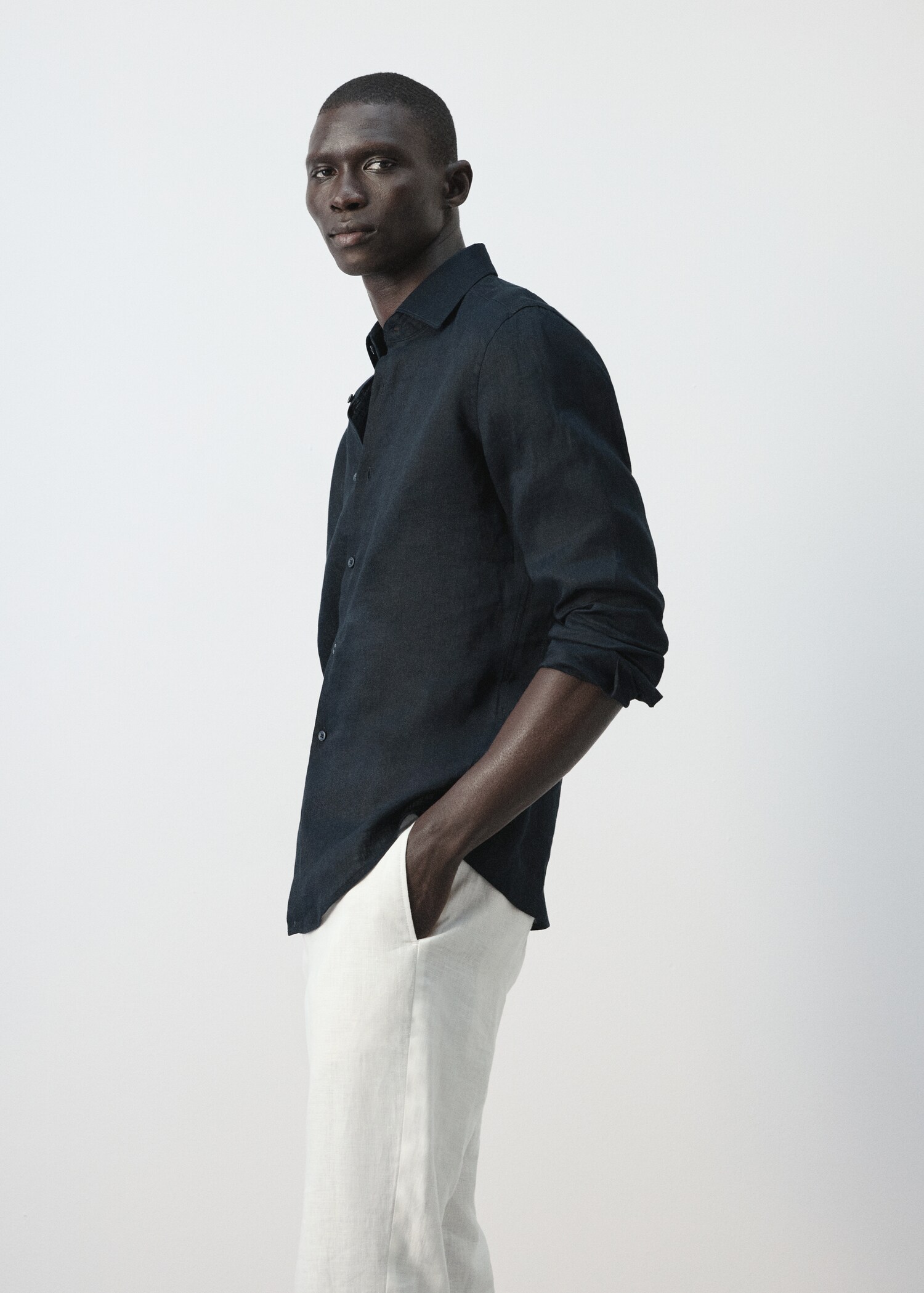 100% linnen slim-fit overhemd - Detail van het artikel 2