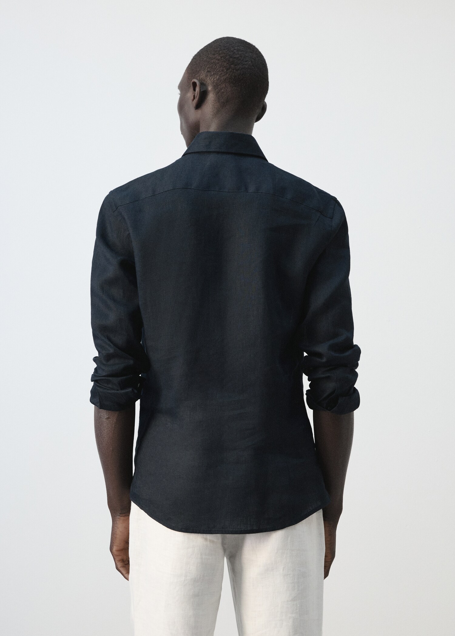 100% linnen slim-fit overhemd - Achterkant van het artikel
