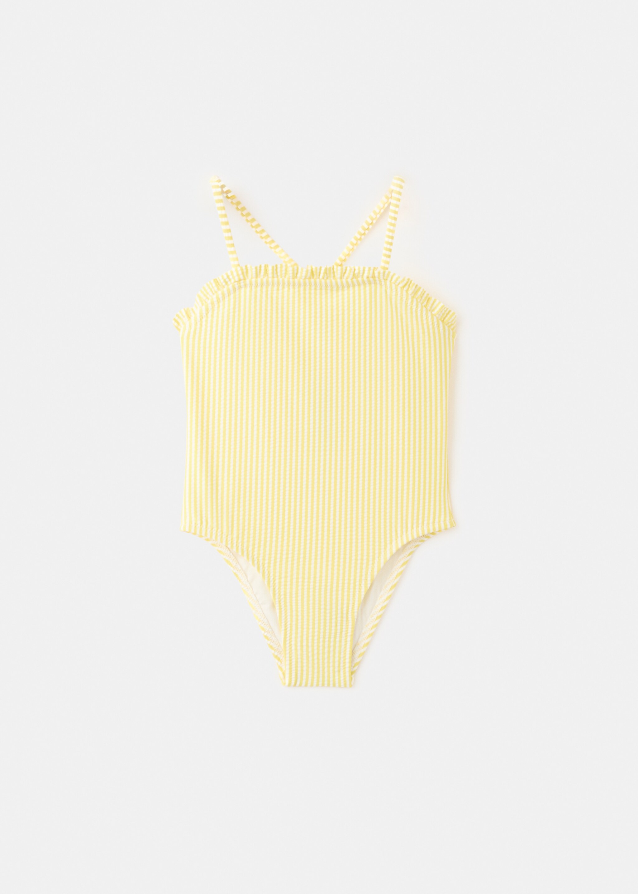 Striped textured swimsuit - Article without model, Yellow. Ref: 27095950-00.
