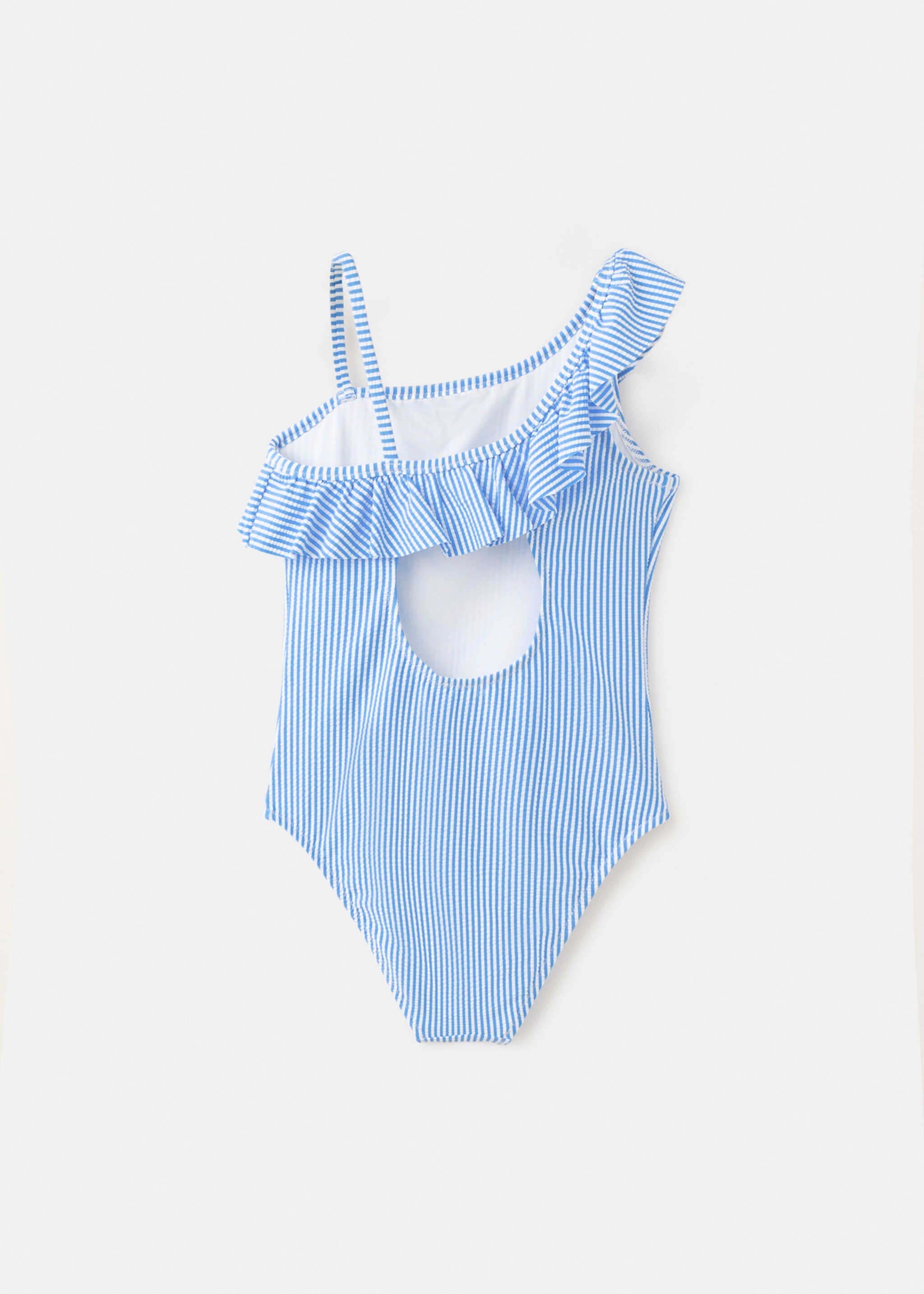 Ruffle striped swimsuit - Reverse of the article, Blue. Ref: 27095954-00.